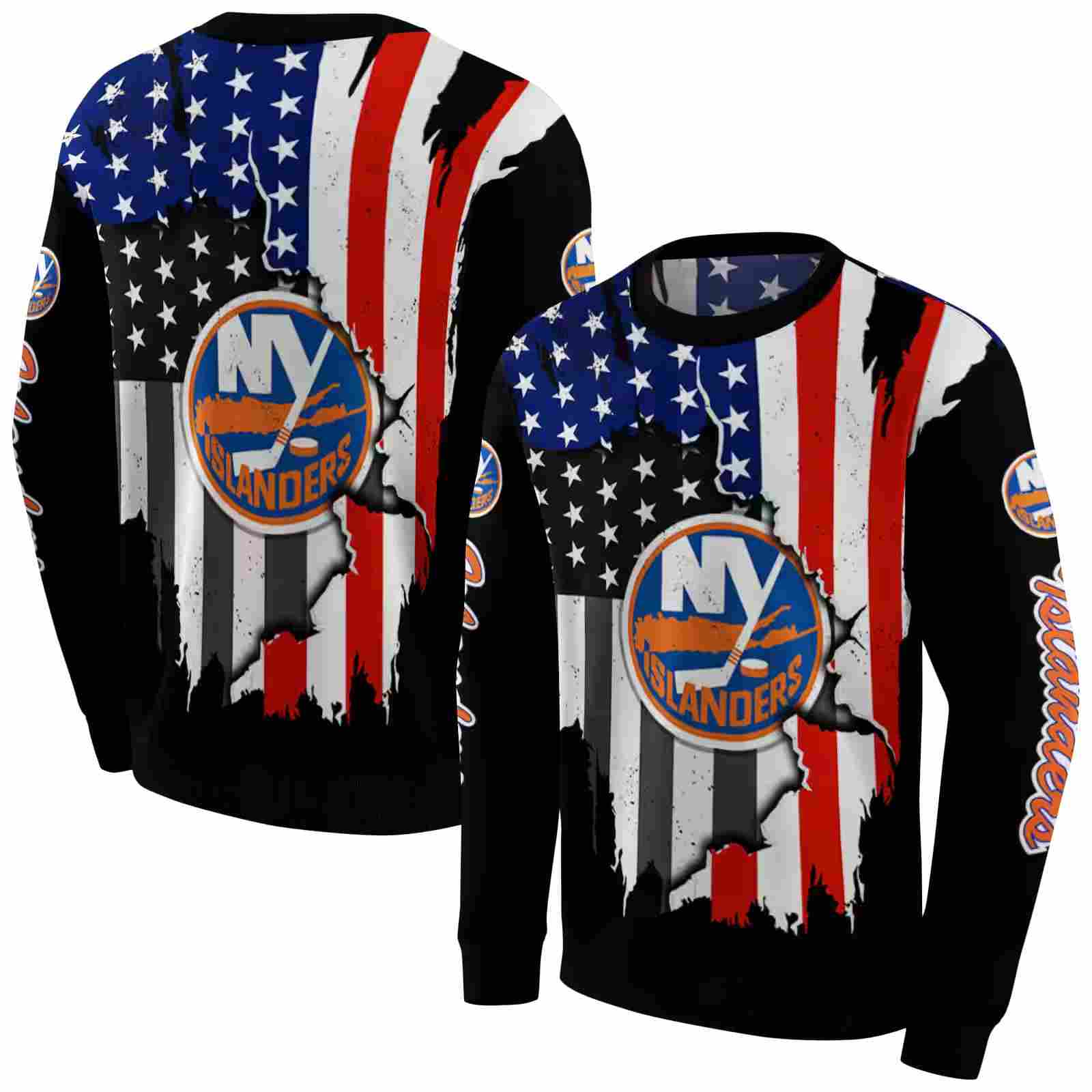 new york islanders american pride black hoodie premium grade