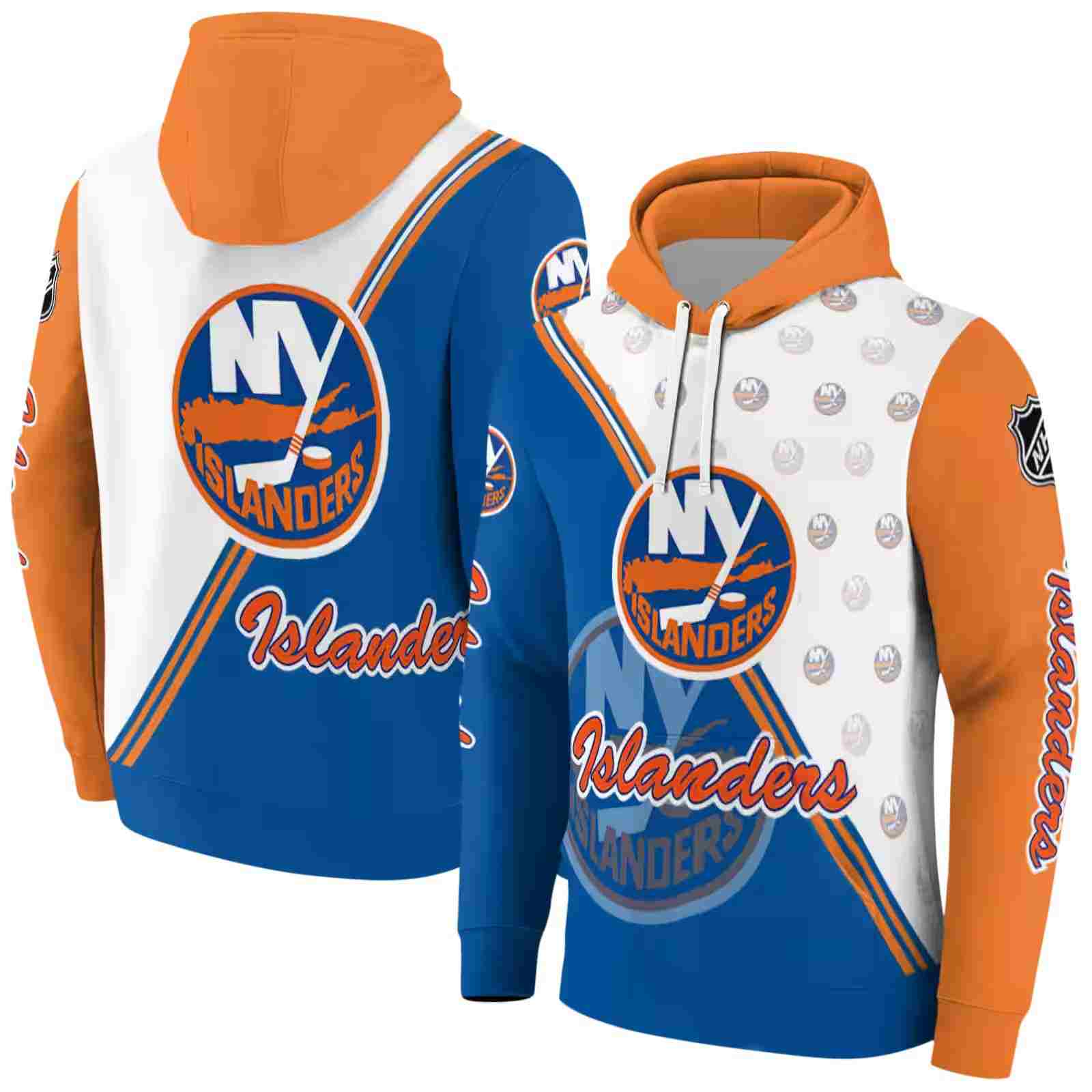 new york islanders diagonal stripe blue white hoodie fashion forward