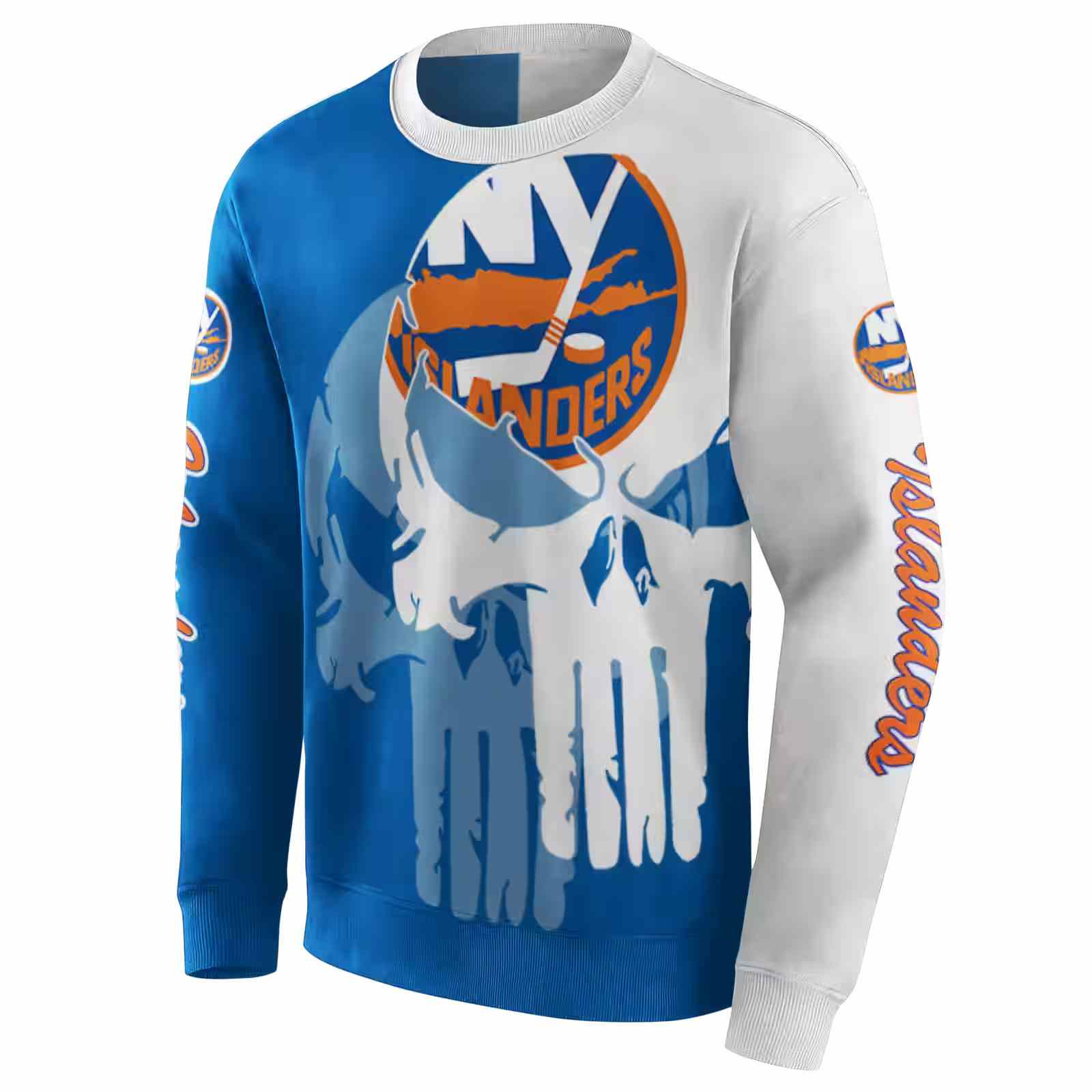 new york islanders graphic punisher blue white hoodie new arrival