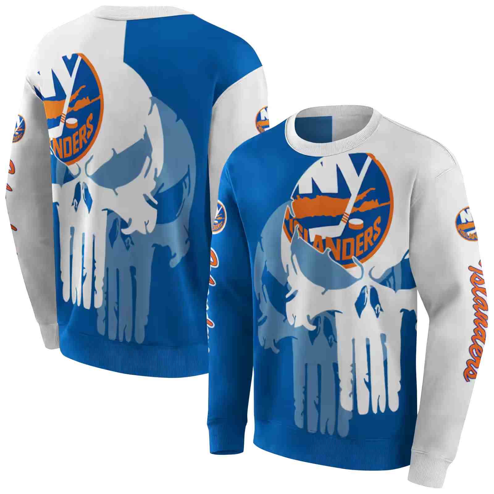 new york islanders graphic punisher blue white hoodie premium grade