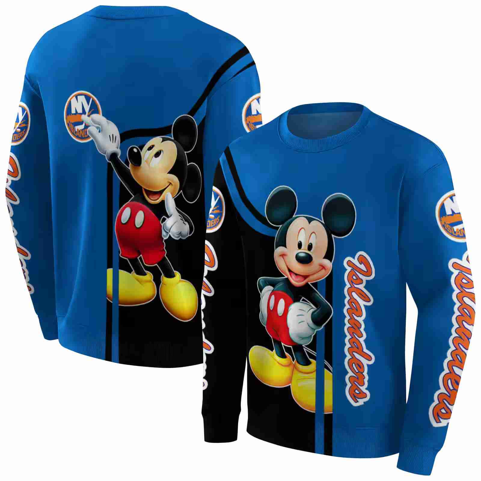 new york islanders mickey mouse blue black hoodie premium grade