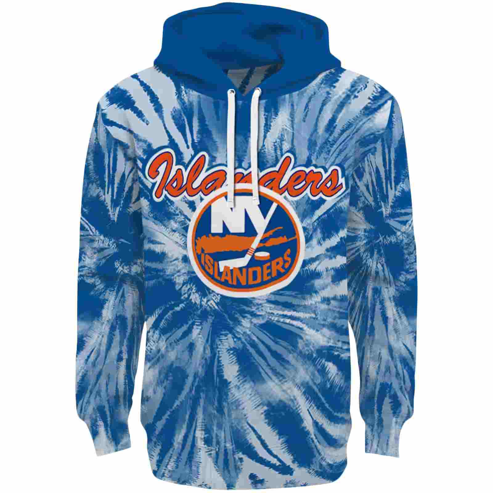 New York Islanders Tie Dye Pattern Blue Hoodie