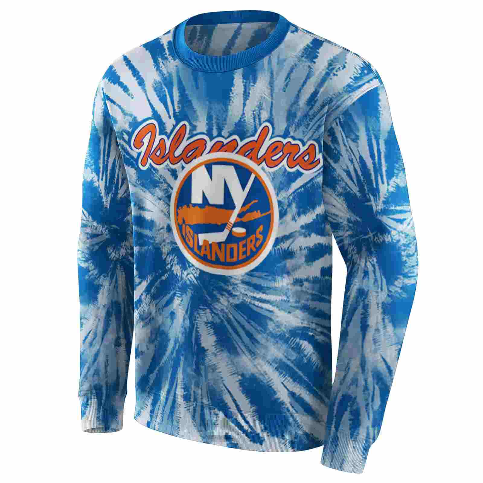 new york islanders tie dye pattern blue hoodie new arrival