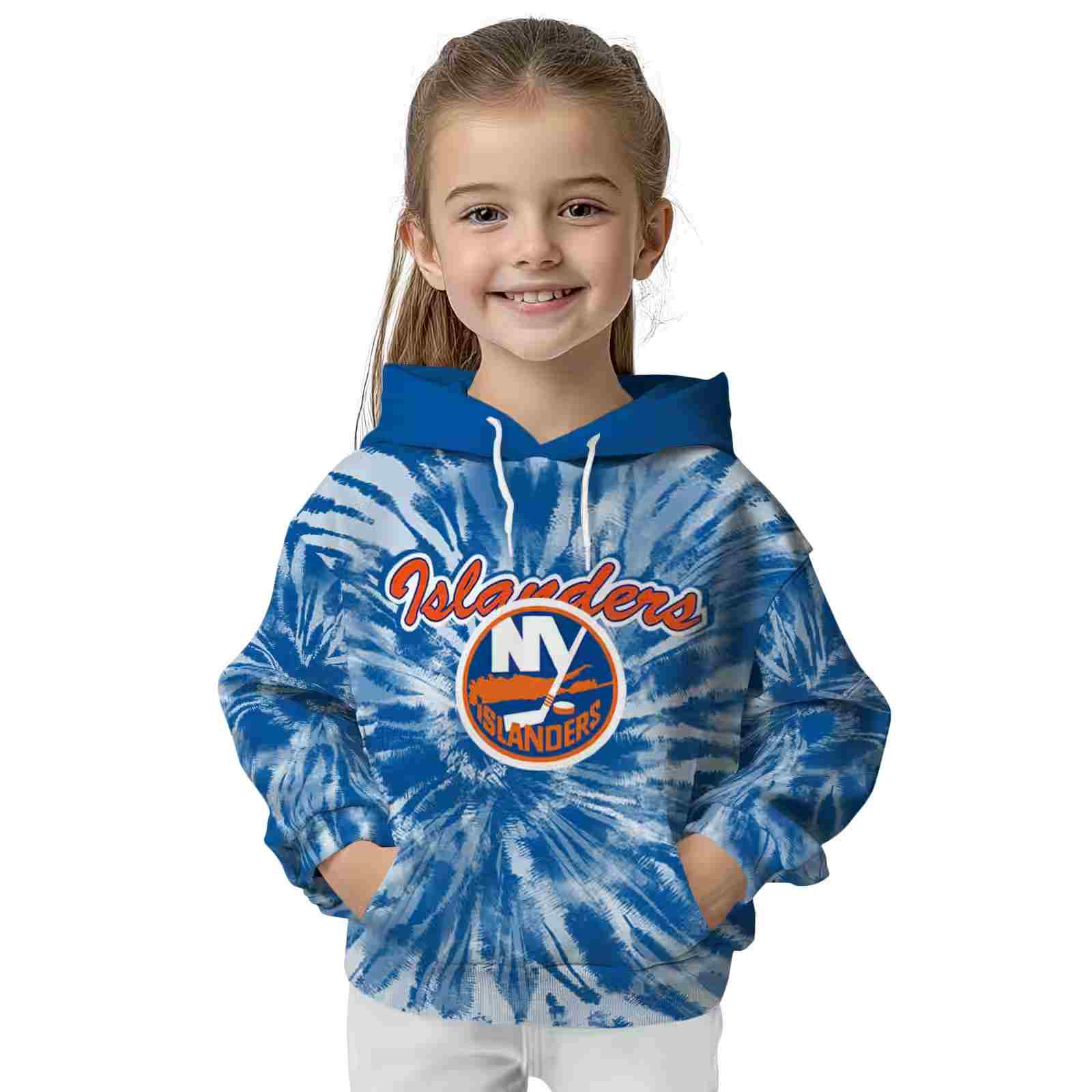 new york islanders tie dye pattern blue hoodie top rated