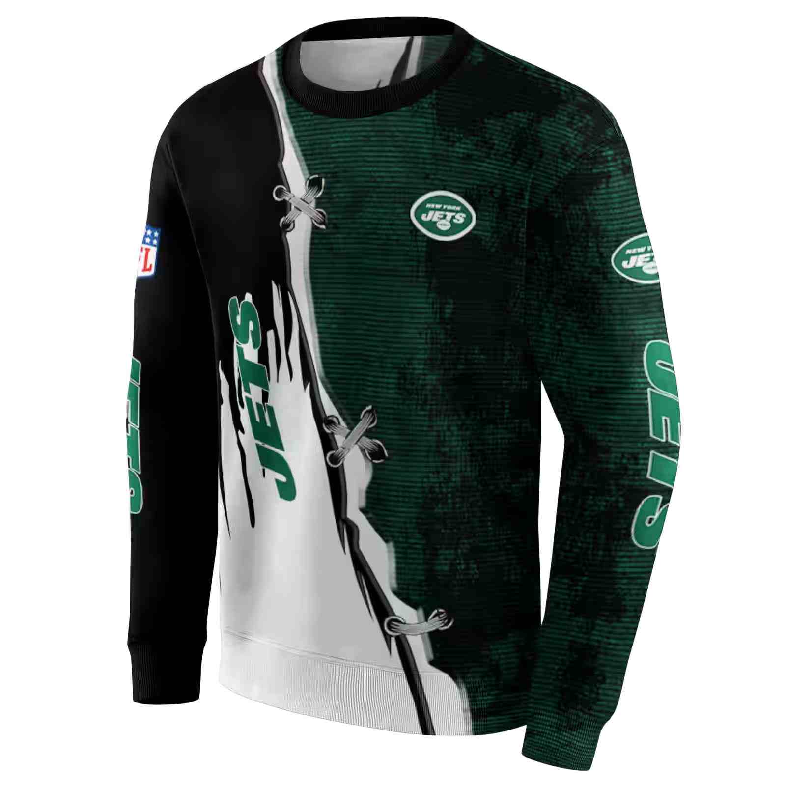 new york jets ripped pattern green black white hoodie new arrival