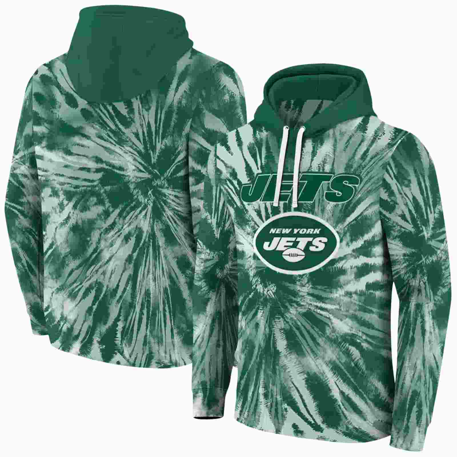 new york jets tie dye pattern green hoodie fashion forward