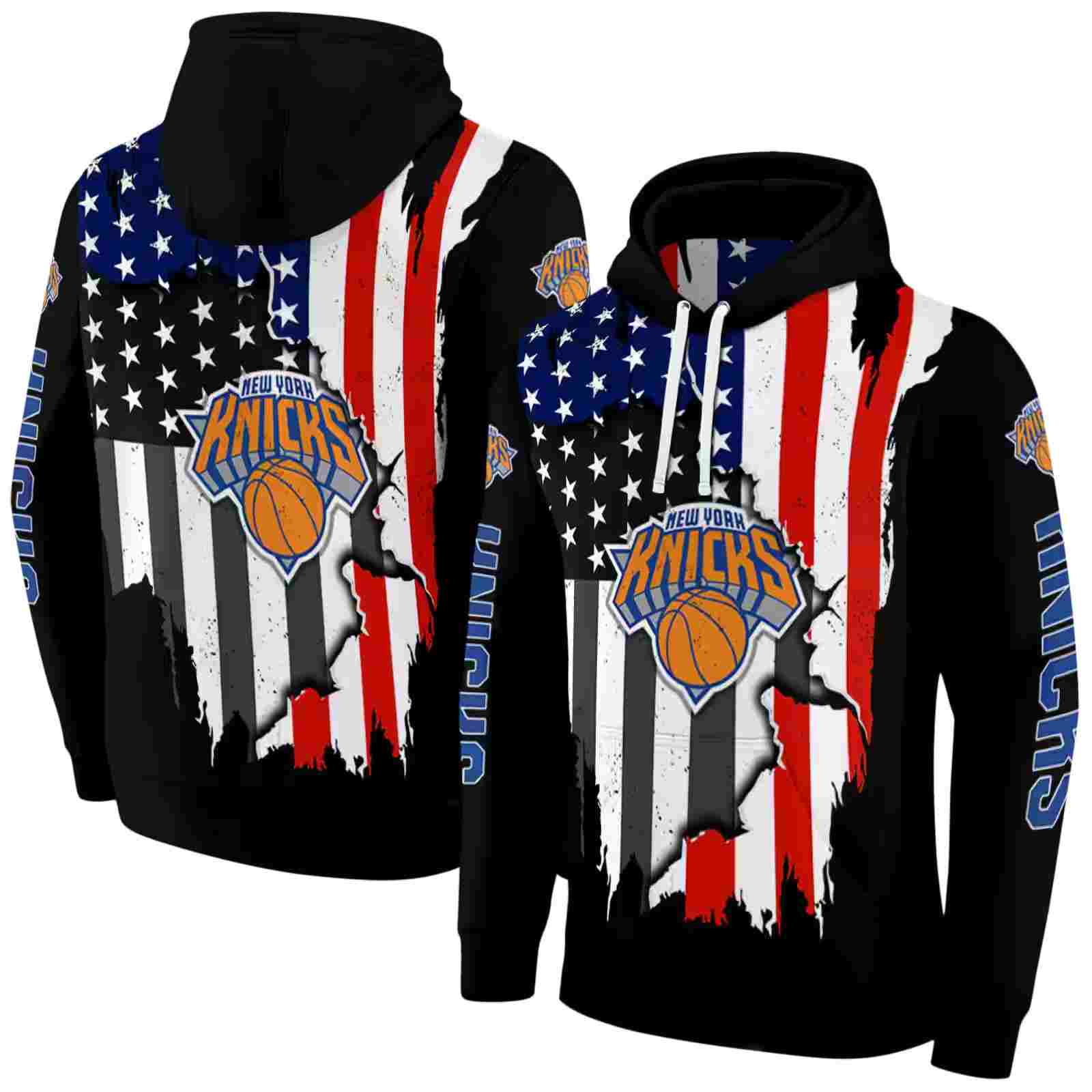 new york knicks american pride black hoodie fashion forward