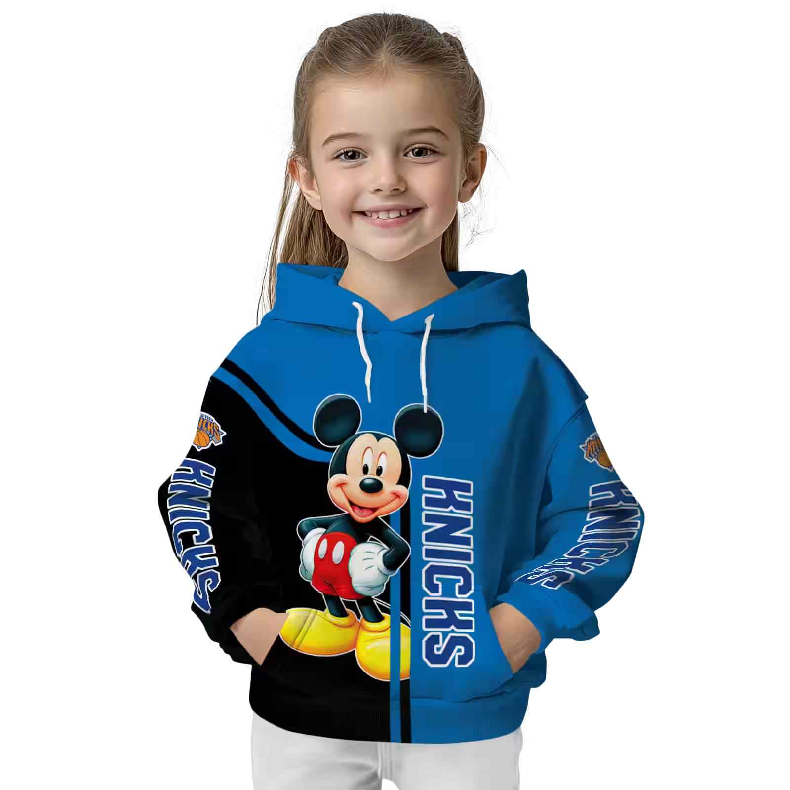 new york knicks mickey mouse blue black hoodie top rated