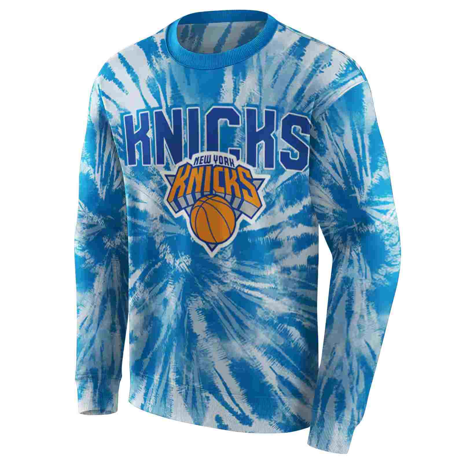 new york knicks tie dye pattern blue hoodie new arrival