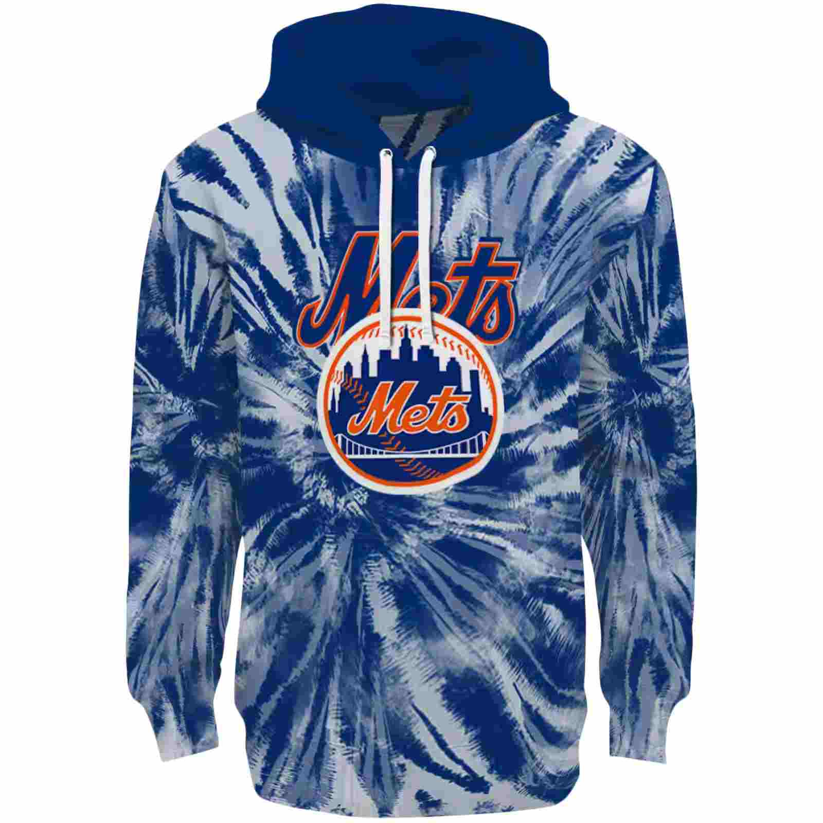 New York Mets Tie Dye Pattern Blue Hoodie