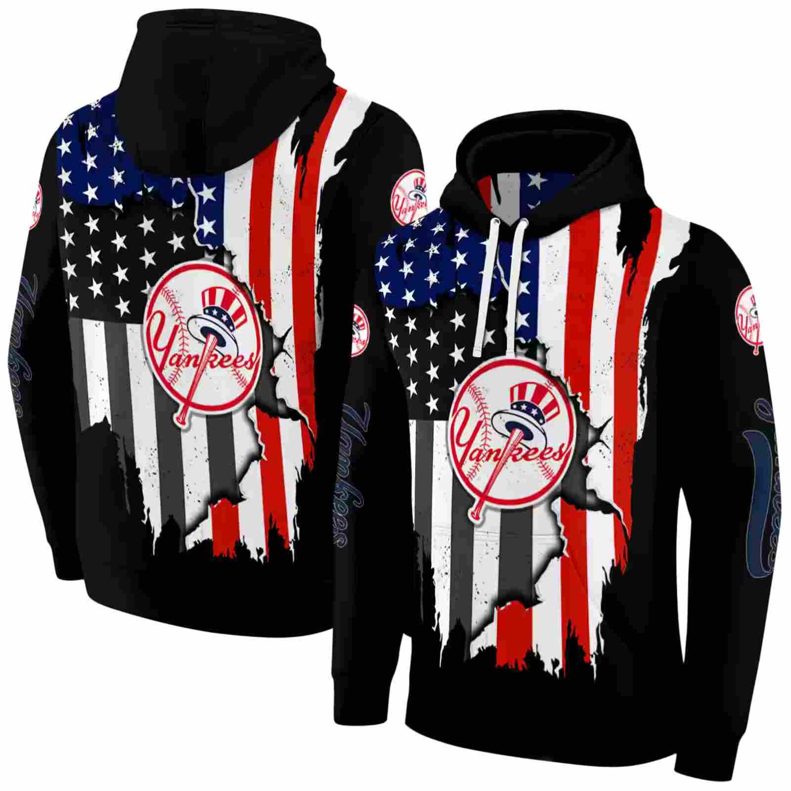 new york yankees american pride black hoodie fashion forward