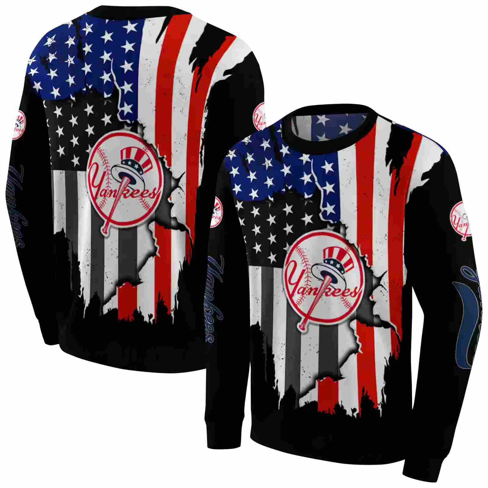 new york yankees american pride black hoodie premium grade