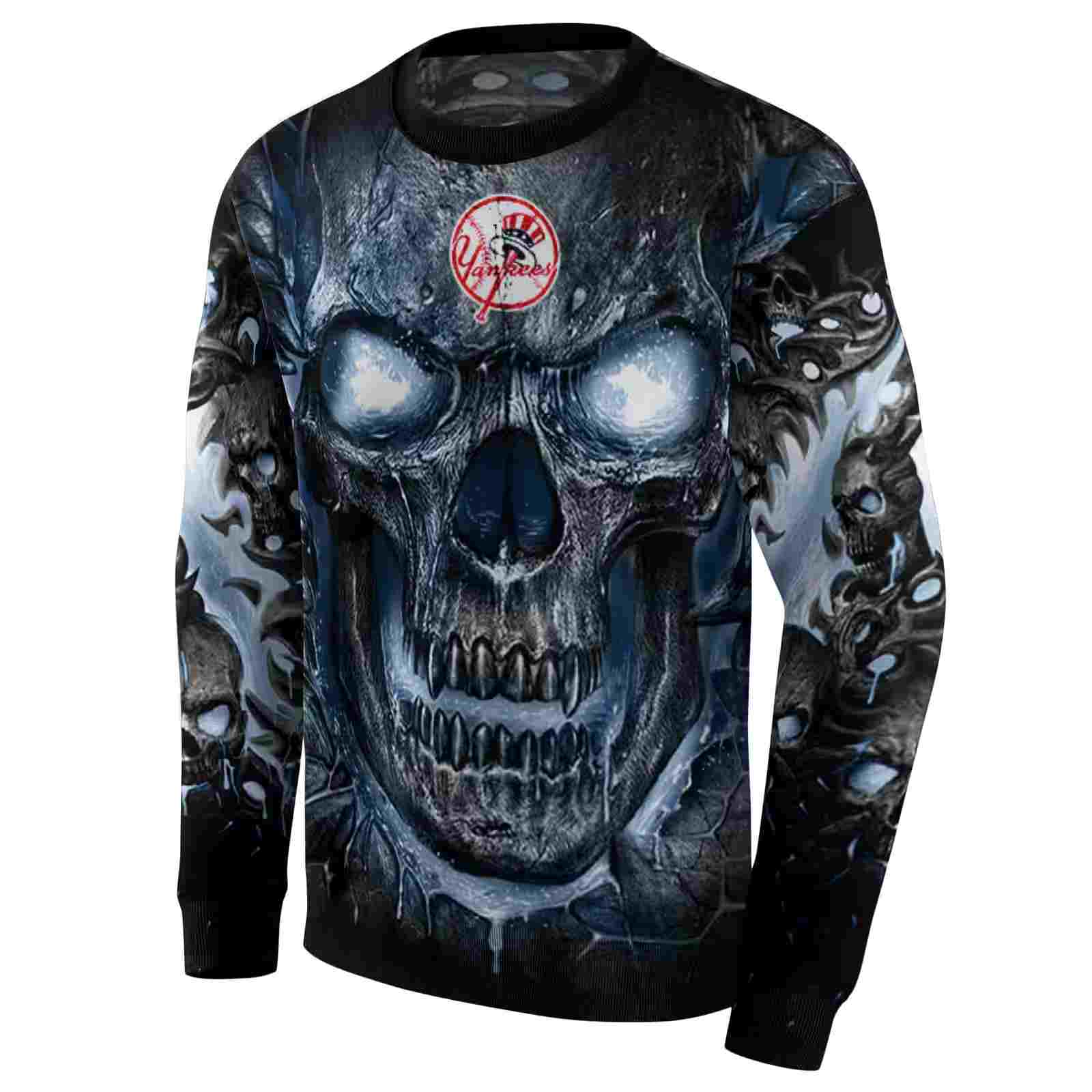 new york yankees demonic skull navy black hoodie new arrival