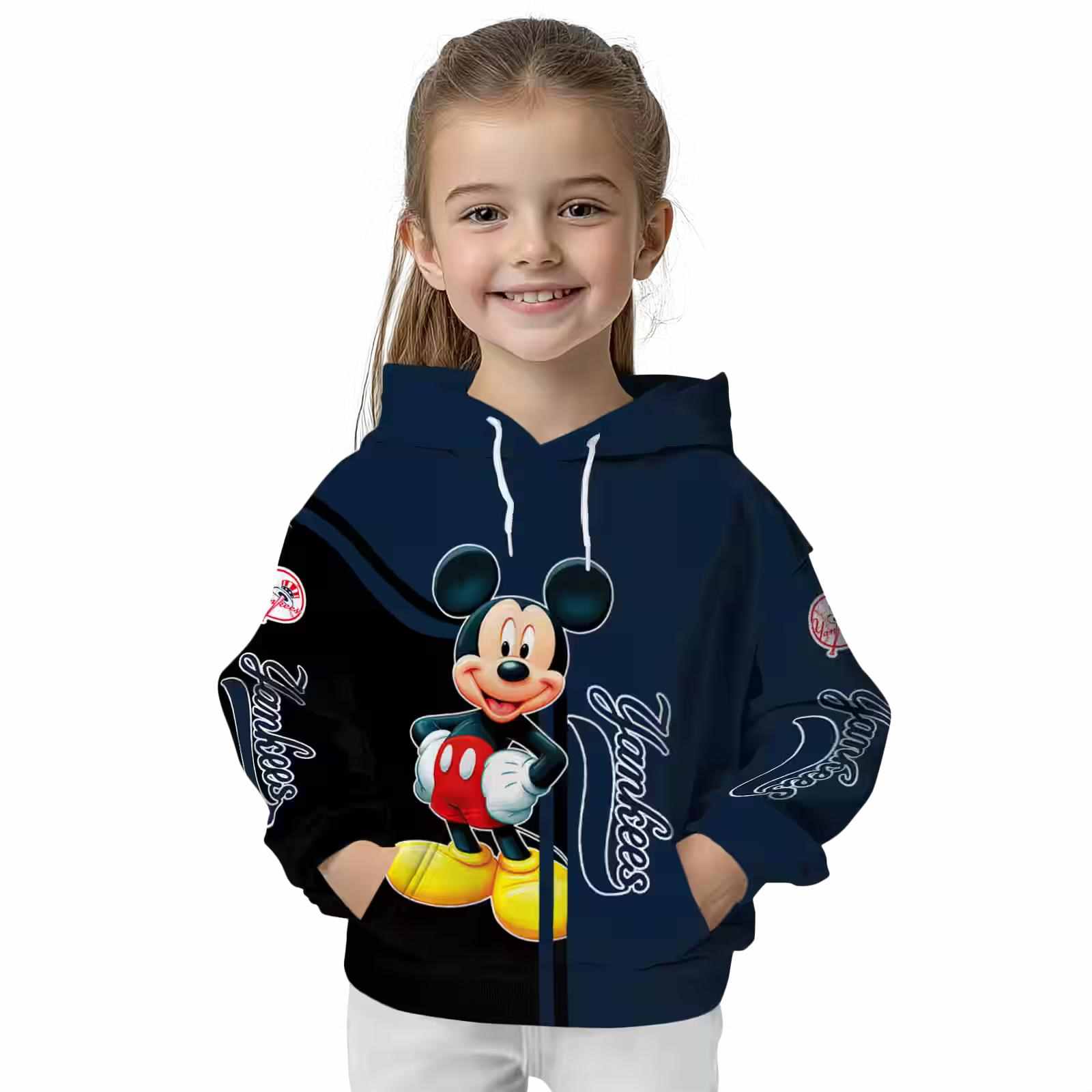 new york yankees mickey mouse navy black hoodie top rated