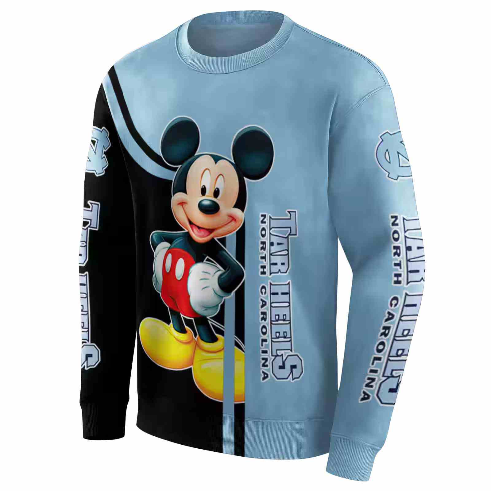 north carolina tar heels mickey mouse light blue black hoodie new arrival