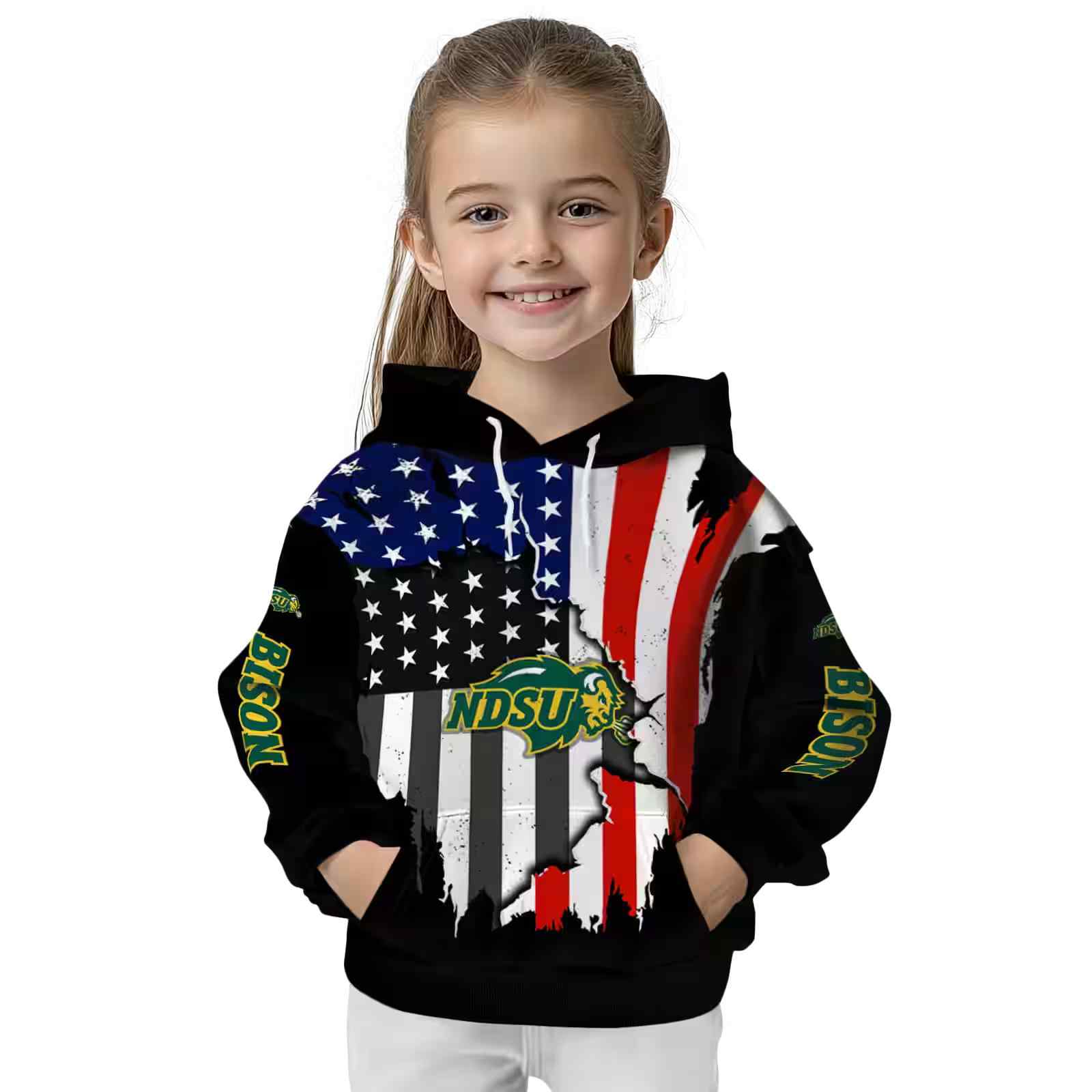 north dakota state bison american pride black hoodie top rated