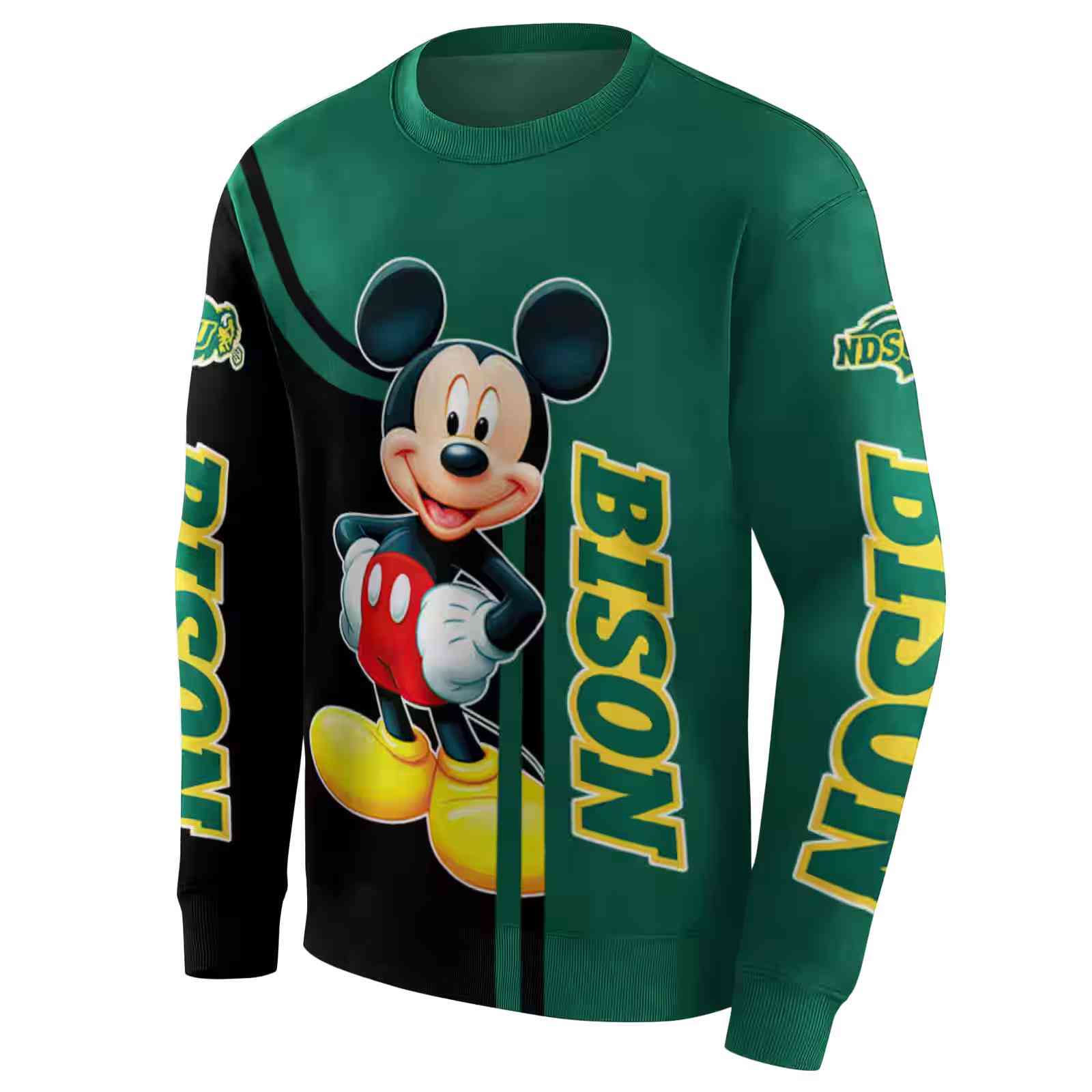 north dakota state bison mickey mouse green black hoodie new arrival