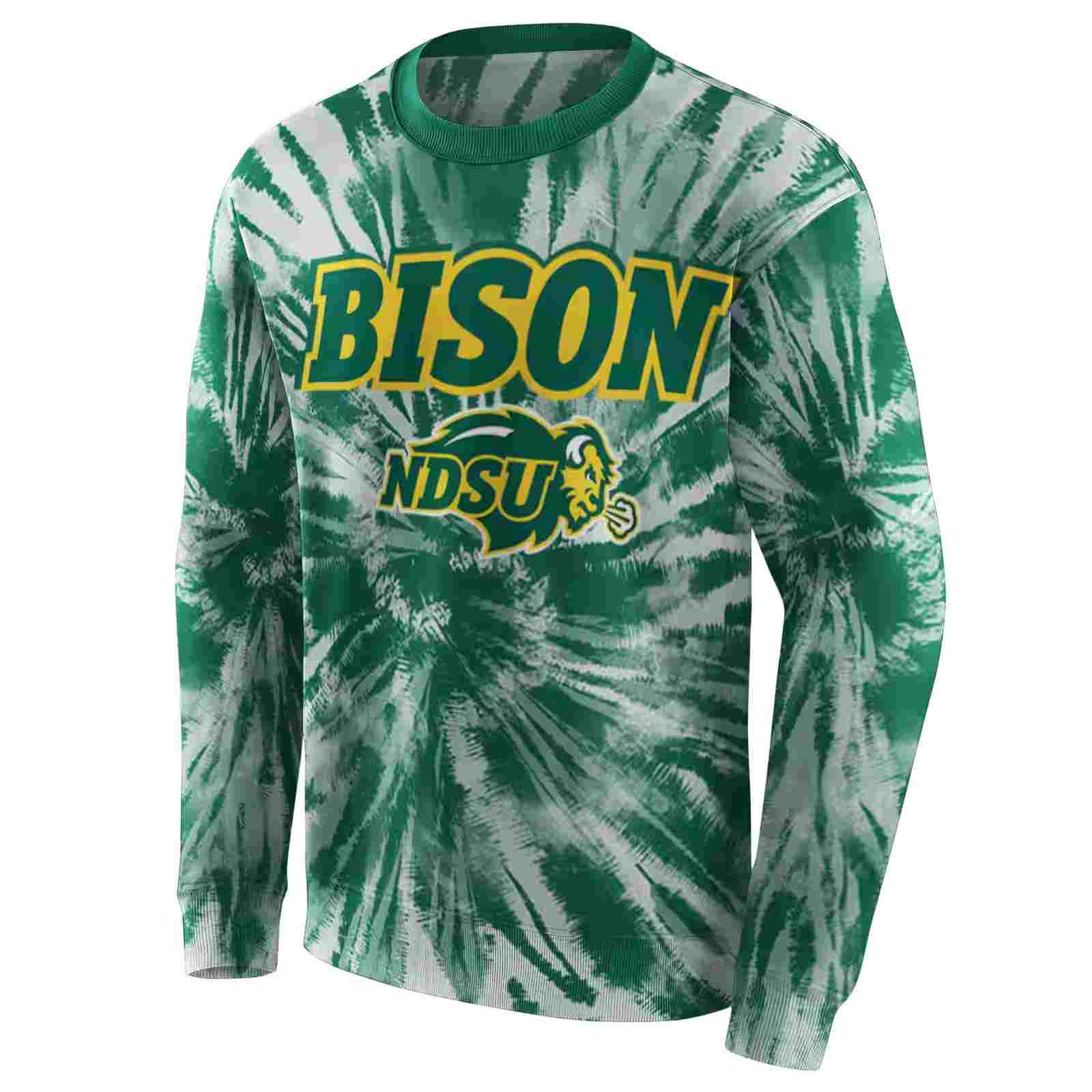 north dakota state bison tie dye pattern green hoodie new arrival