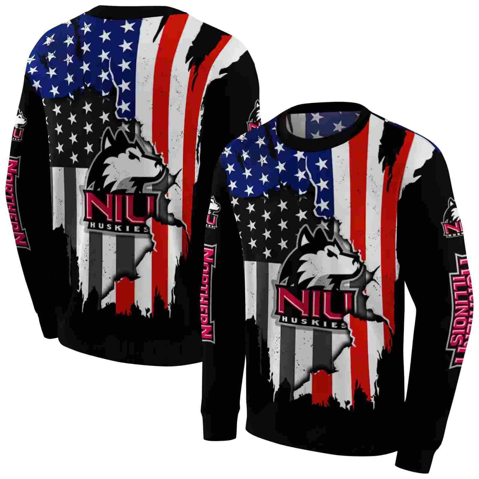 northern illinois huskies american pride black hoodie premium grade