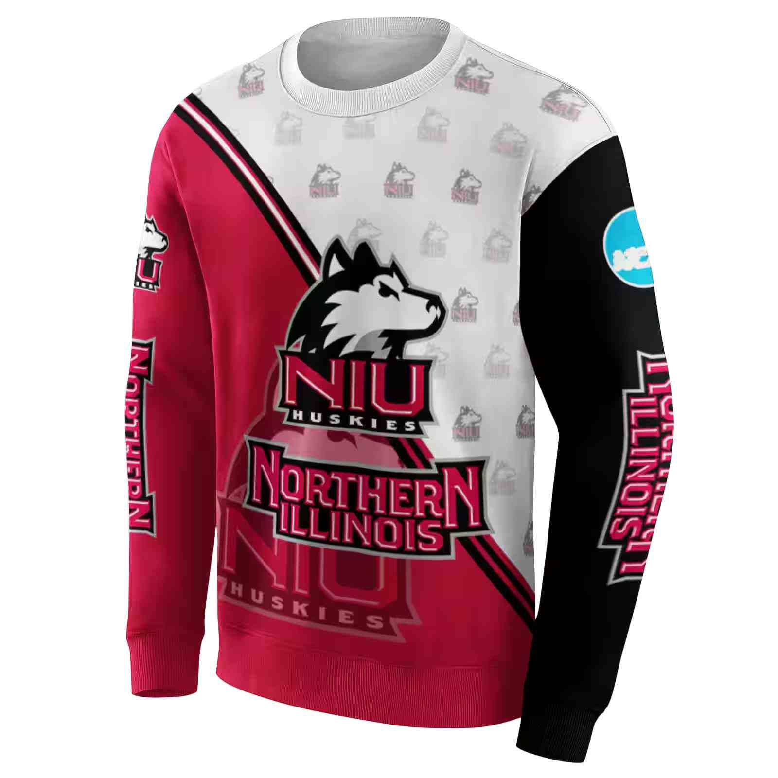 northern illinois huskies diagonal stripe red white hoodie new arrival