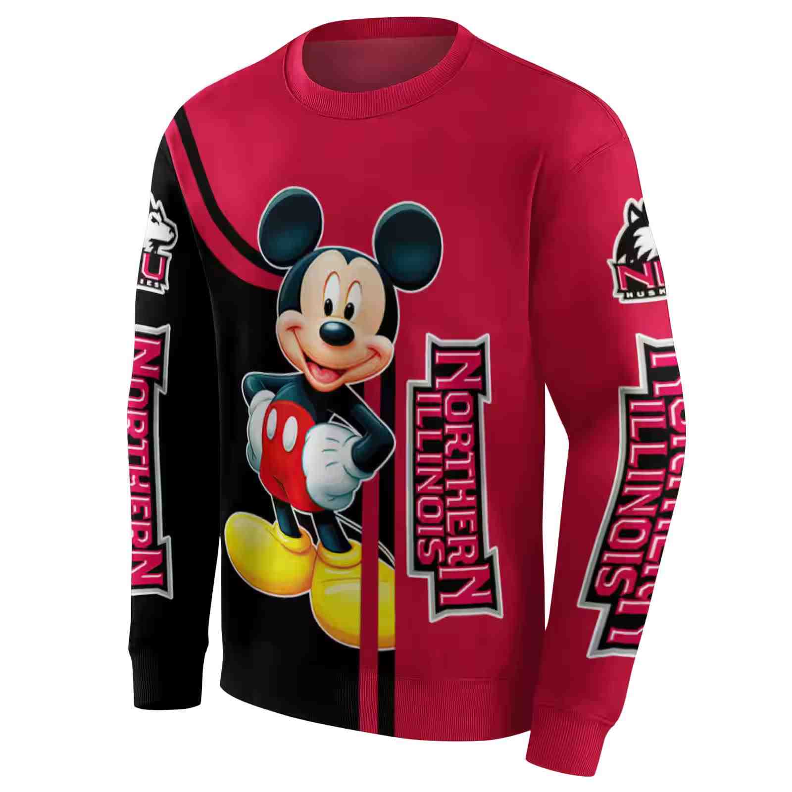 northern illinois huskies mickey mouse red black hoodie new arrival