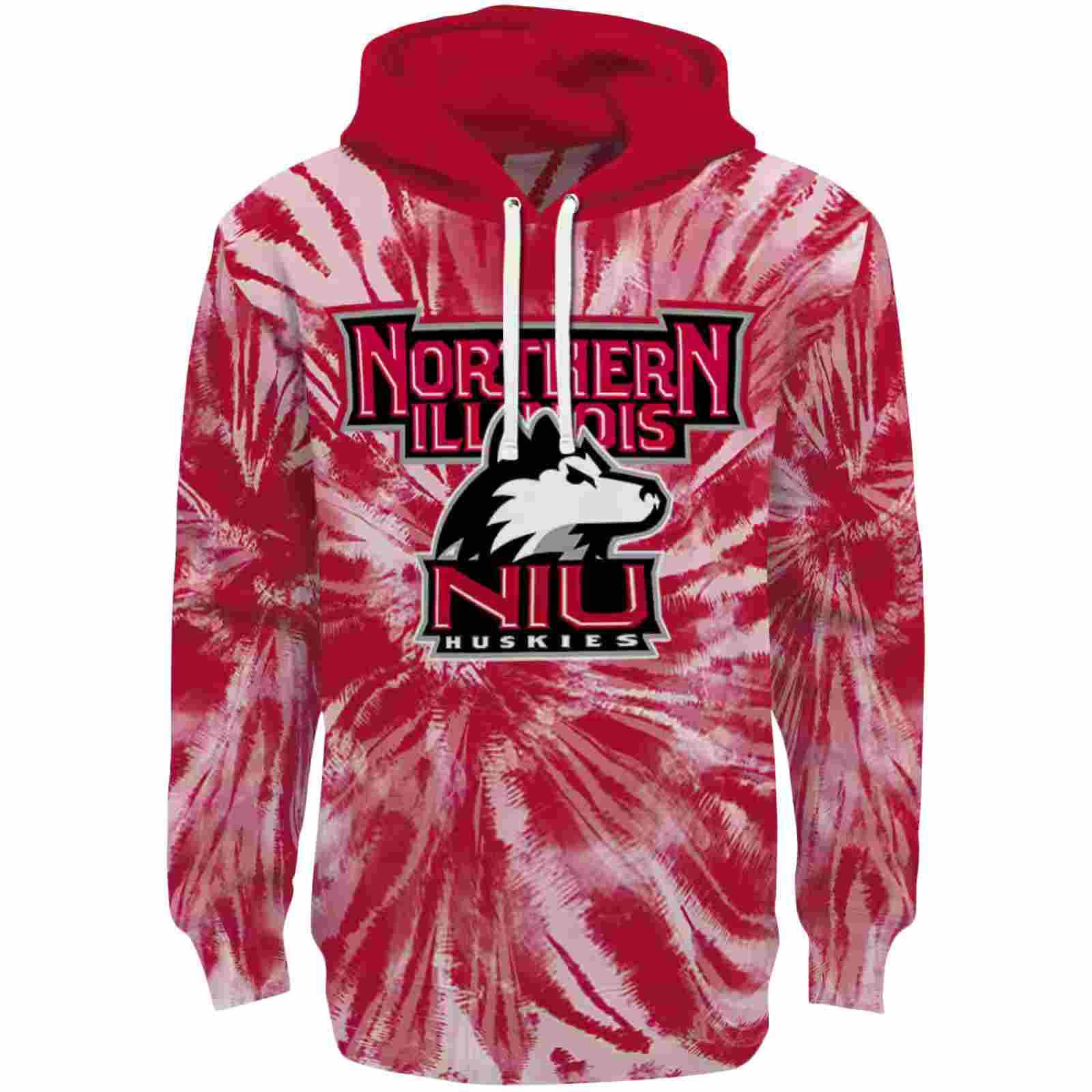 Northern Illinois Huskies Tie Dye Pattern Red Hoodie