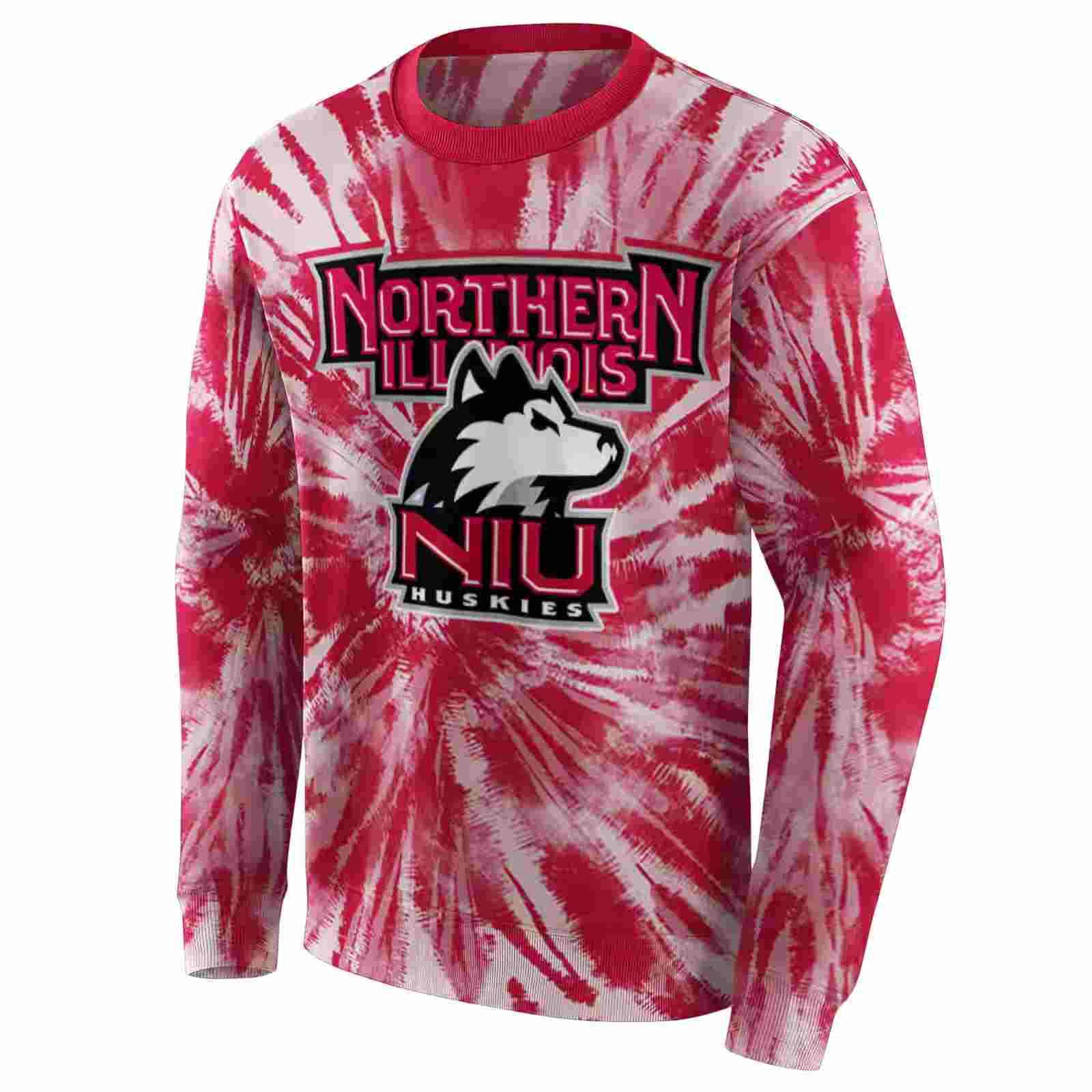 northern illinois huskies tie dye pattern red hoodie new arrival