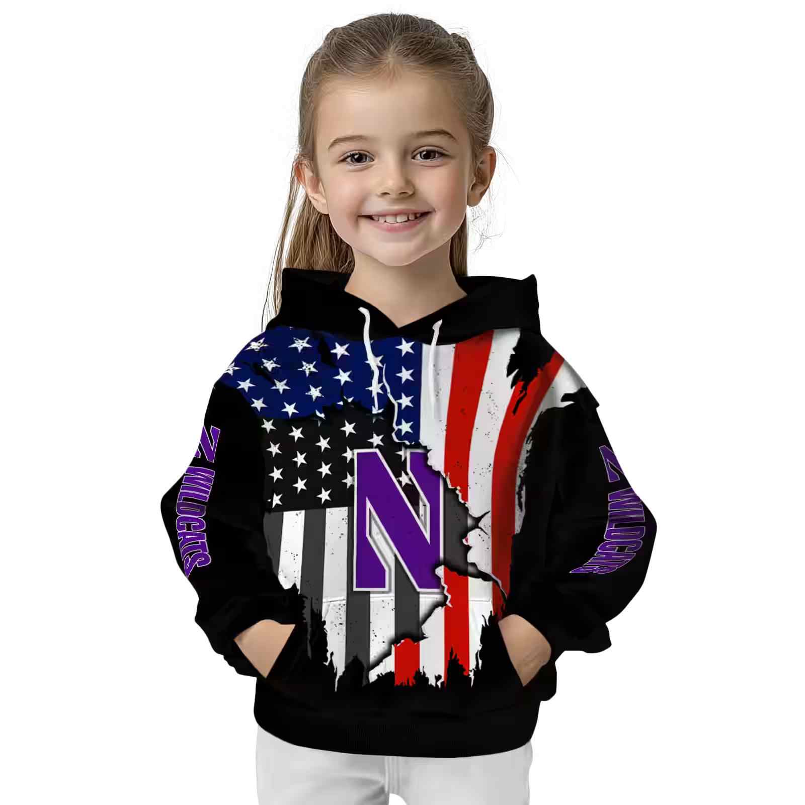 northwestern wildcats american pride black hoodie top rated