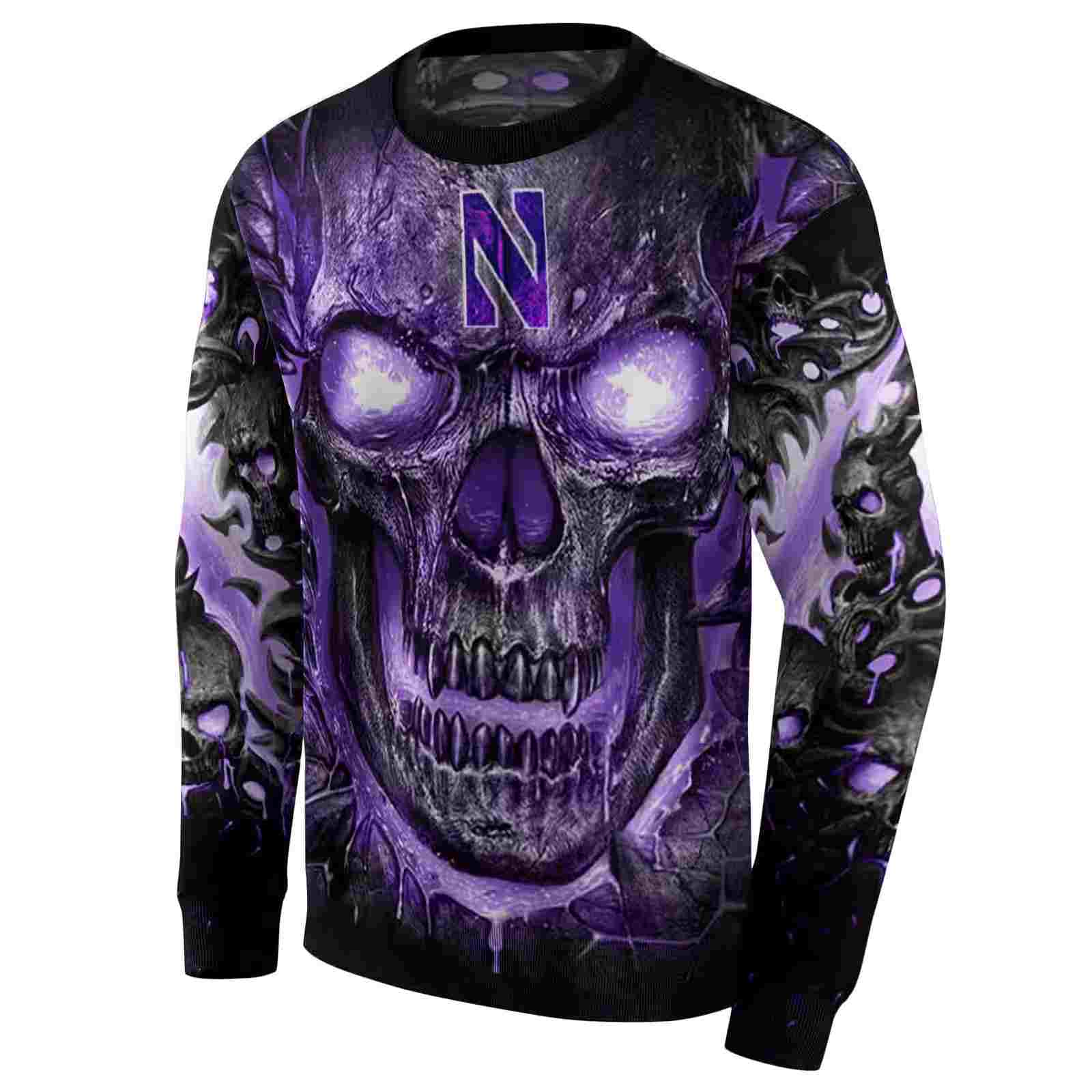 northwestern wildcats demonic skull purple black hoodie new arrival