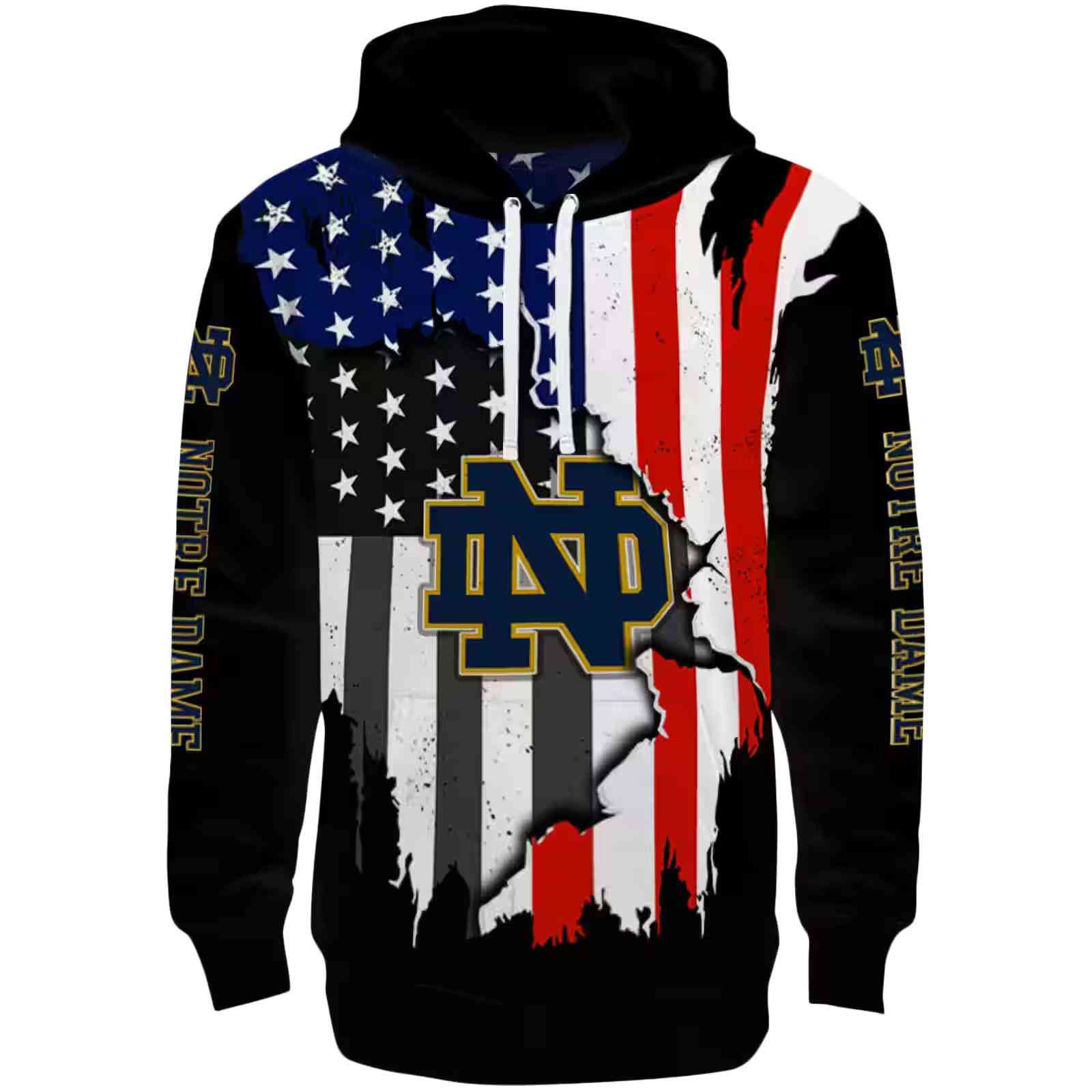 Notre Dame Fighting Irish American Pride Black Hoodie