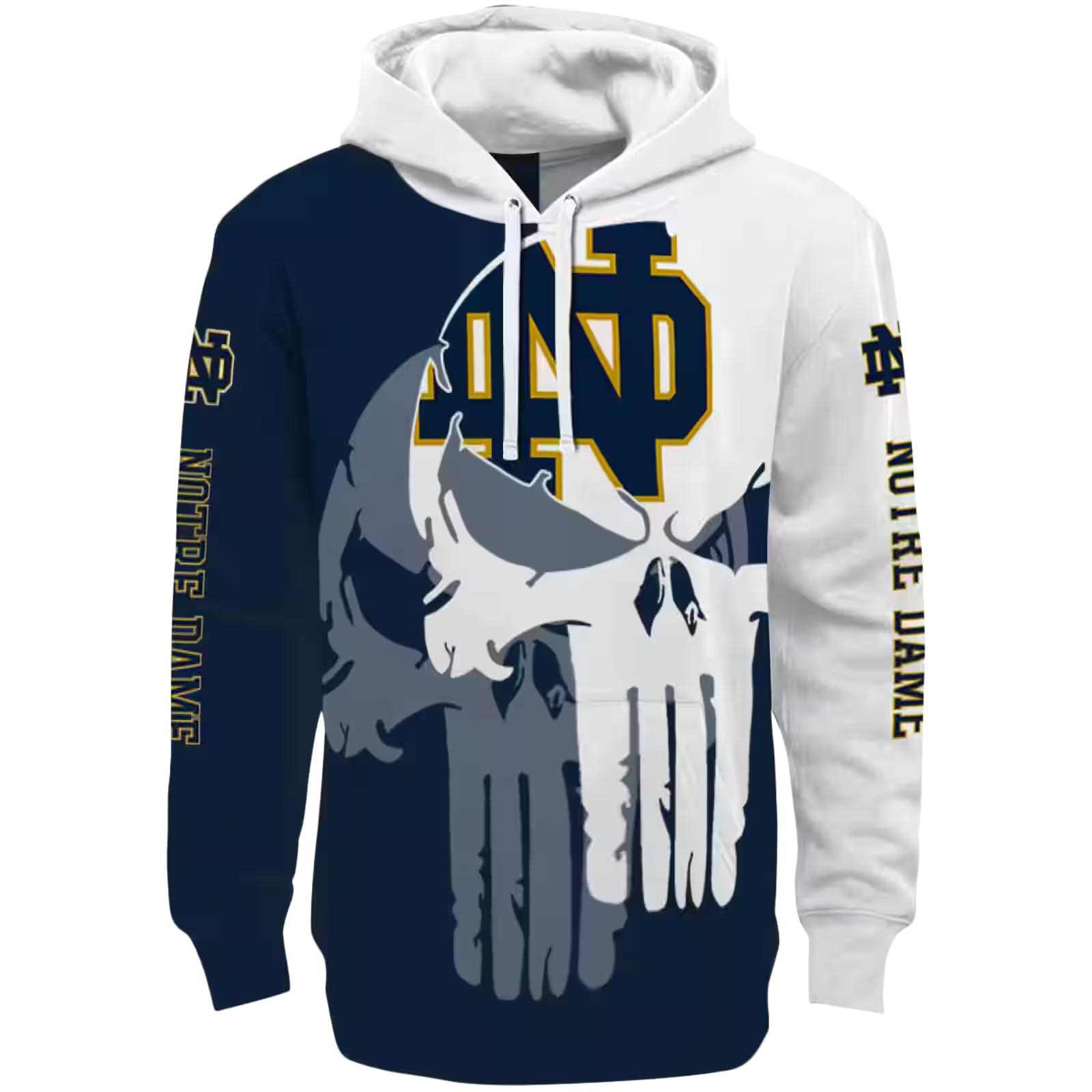 Notre Dame Fighting Irish Graphic Punisher Navy White Hoodie