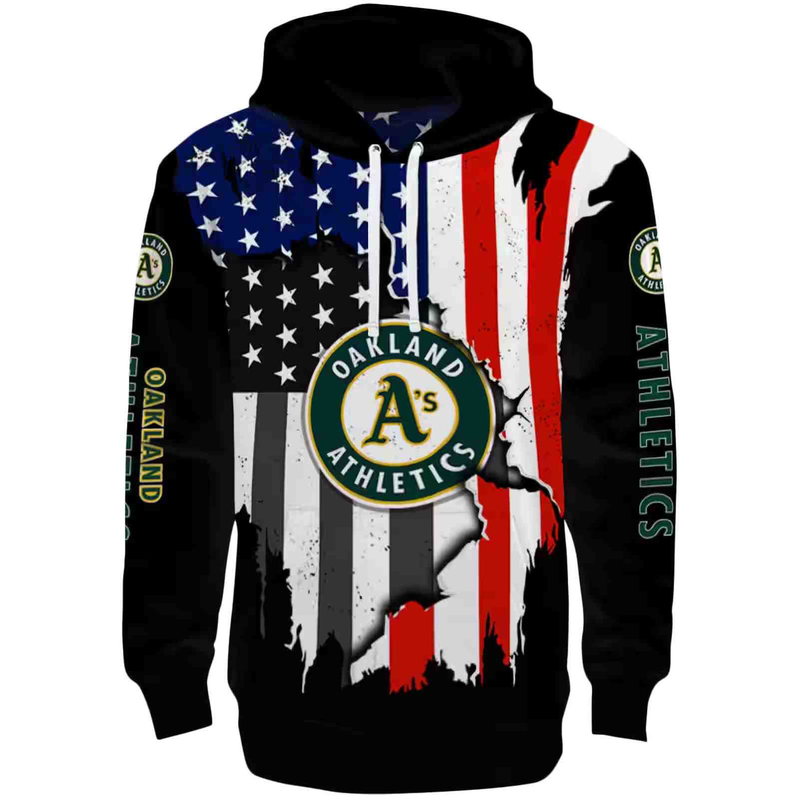 Oakland Athletics American Pride Black Hoodie