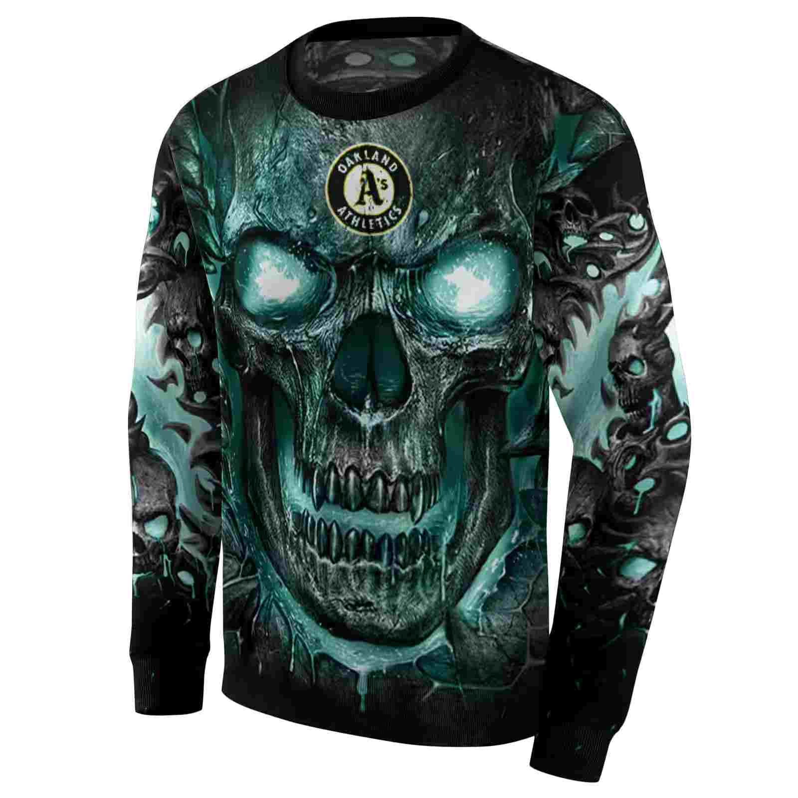 oakland athletics demonic skull green black hoodie new arrival