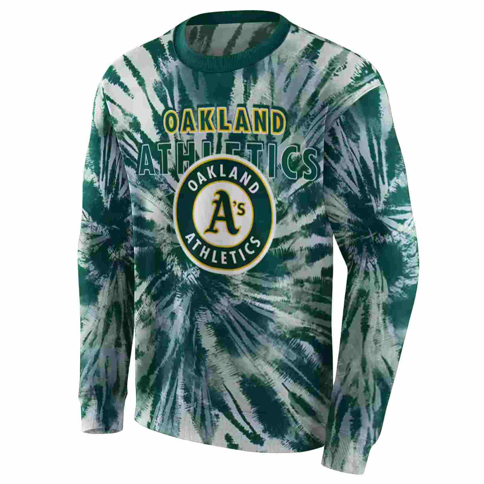 oakland athletics tie dye pattern green hoodie new arrival