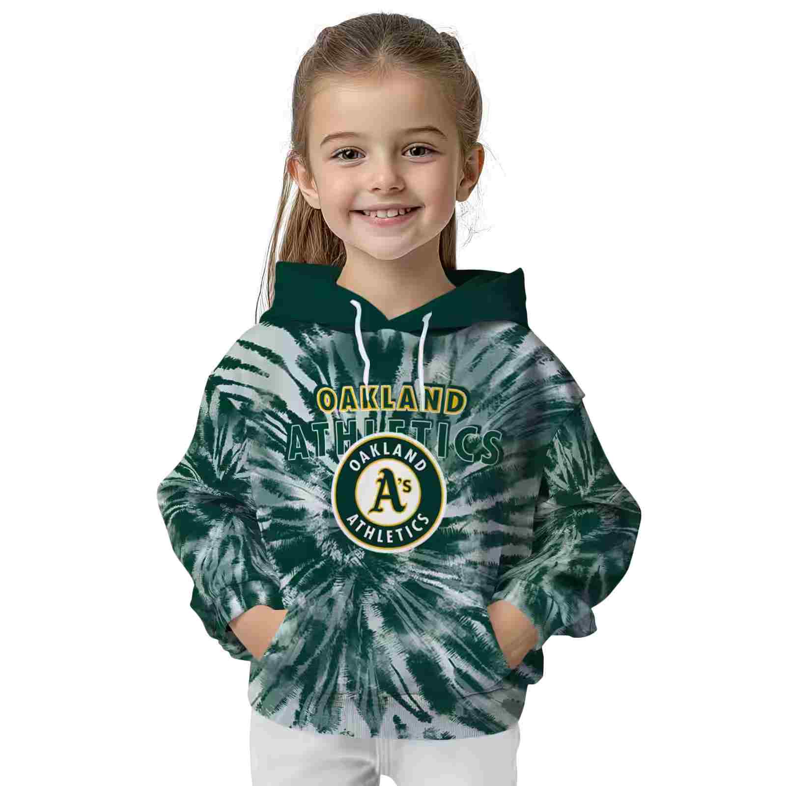 oakland athletics tie dye pattern green hoodie top rated