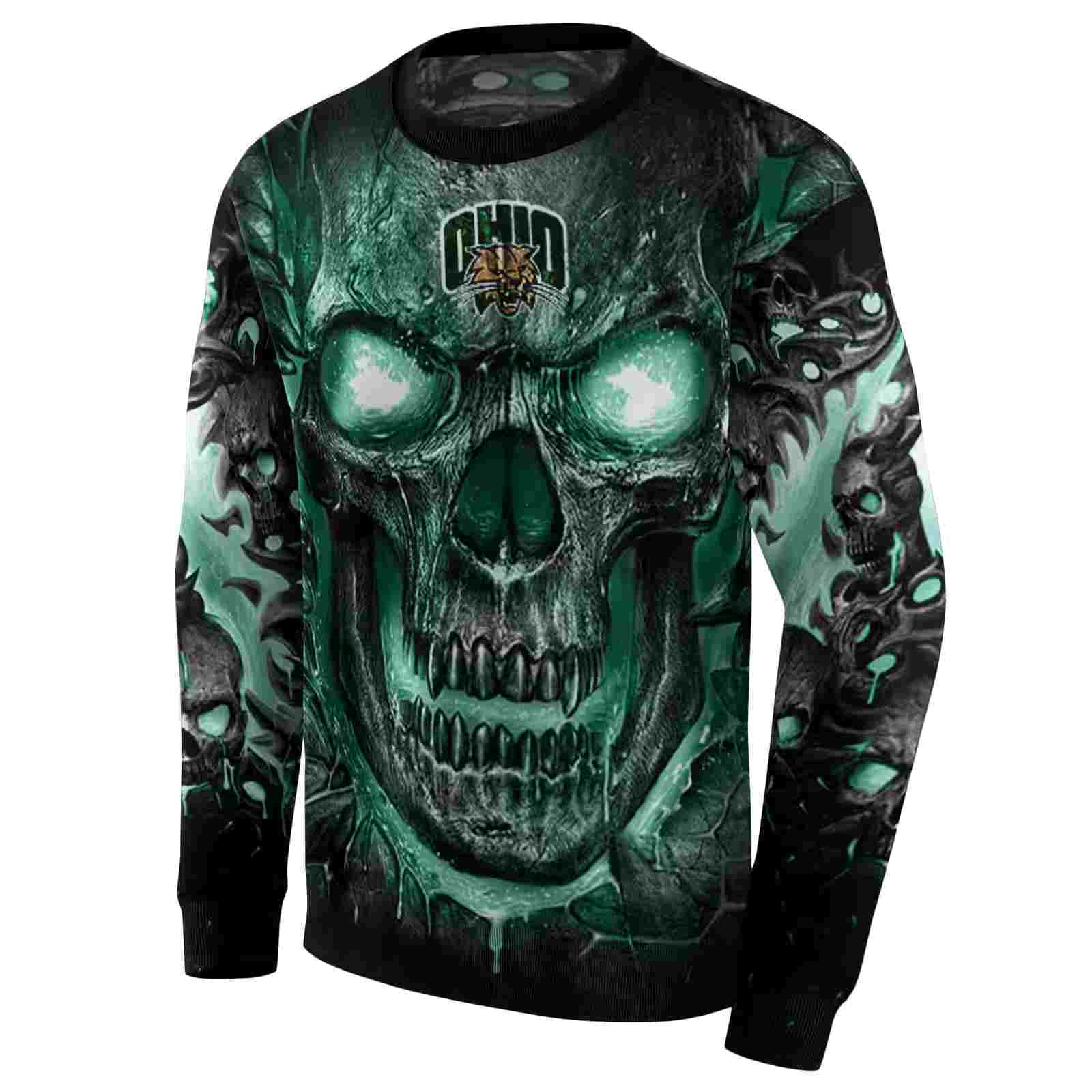 ohio bobcats demonic skull green black hoodie new arrival