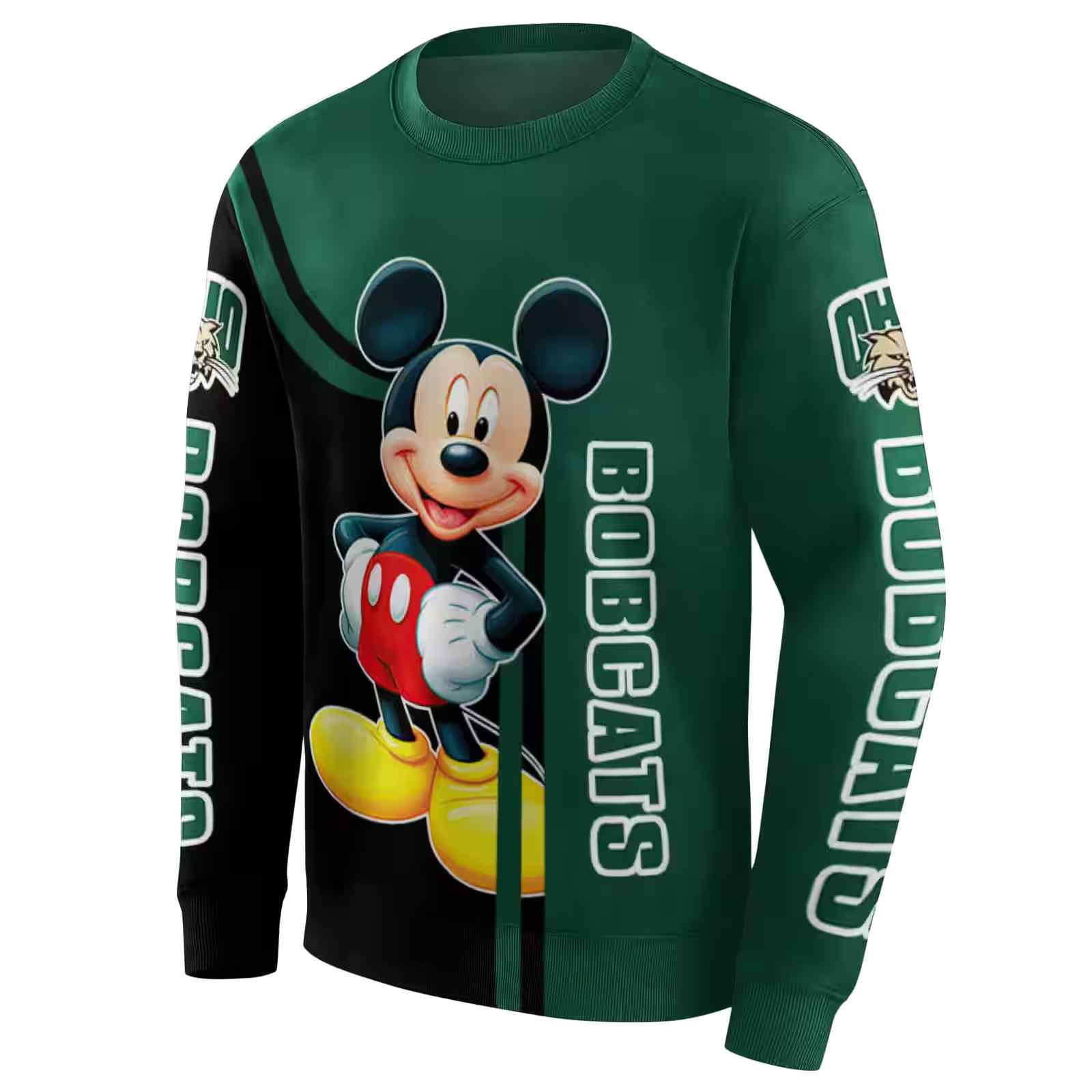 ohio bobcats mickey mouse green black hoodie new arrival