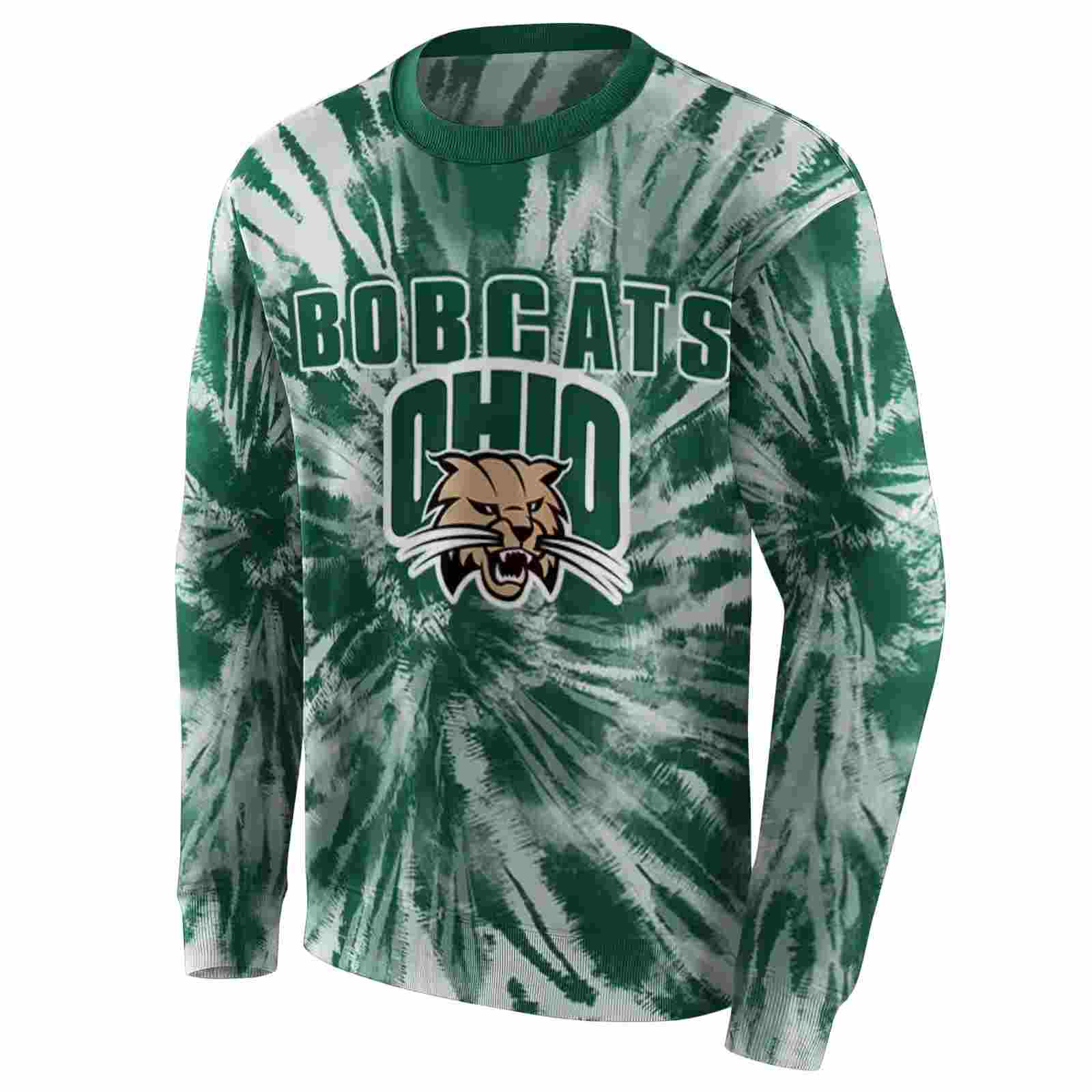 ohio bobcats tie dye pattern green hoodie new arrival