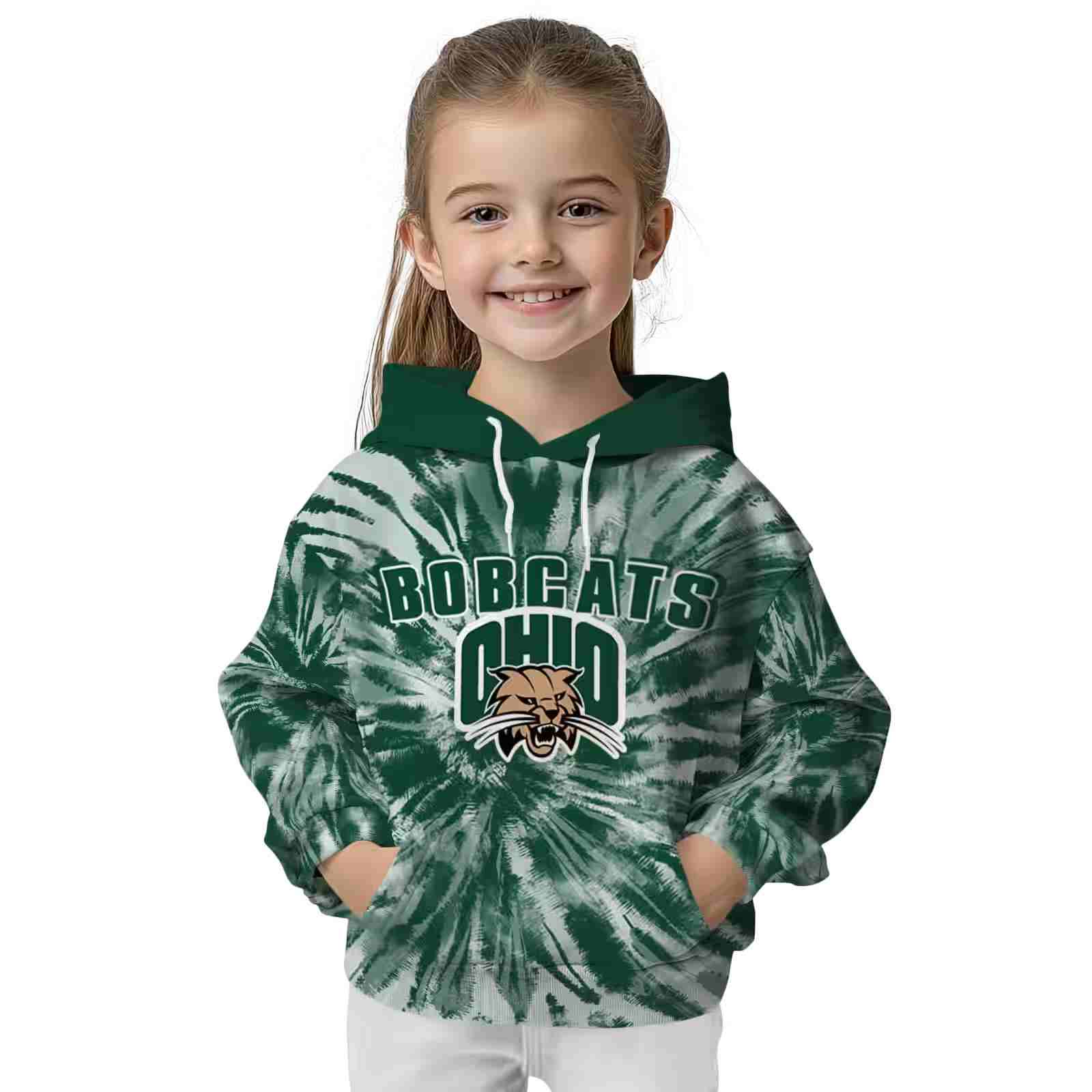 ohio bobcats tie dye pattern green hoodie top rated