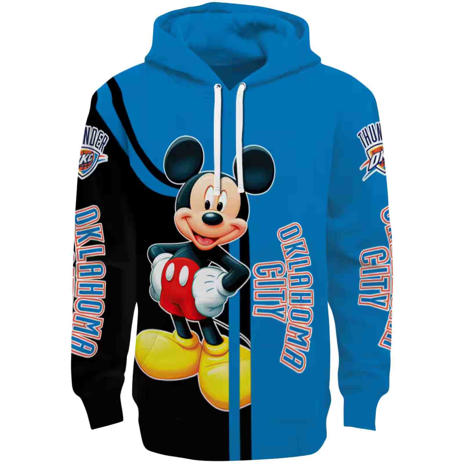 Oklahoma City Thunder Mickey Mouse Blue Black Hoodie