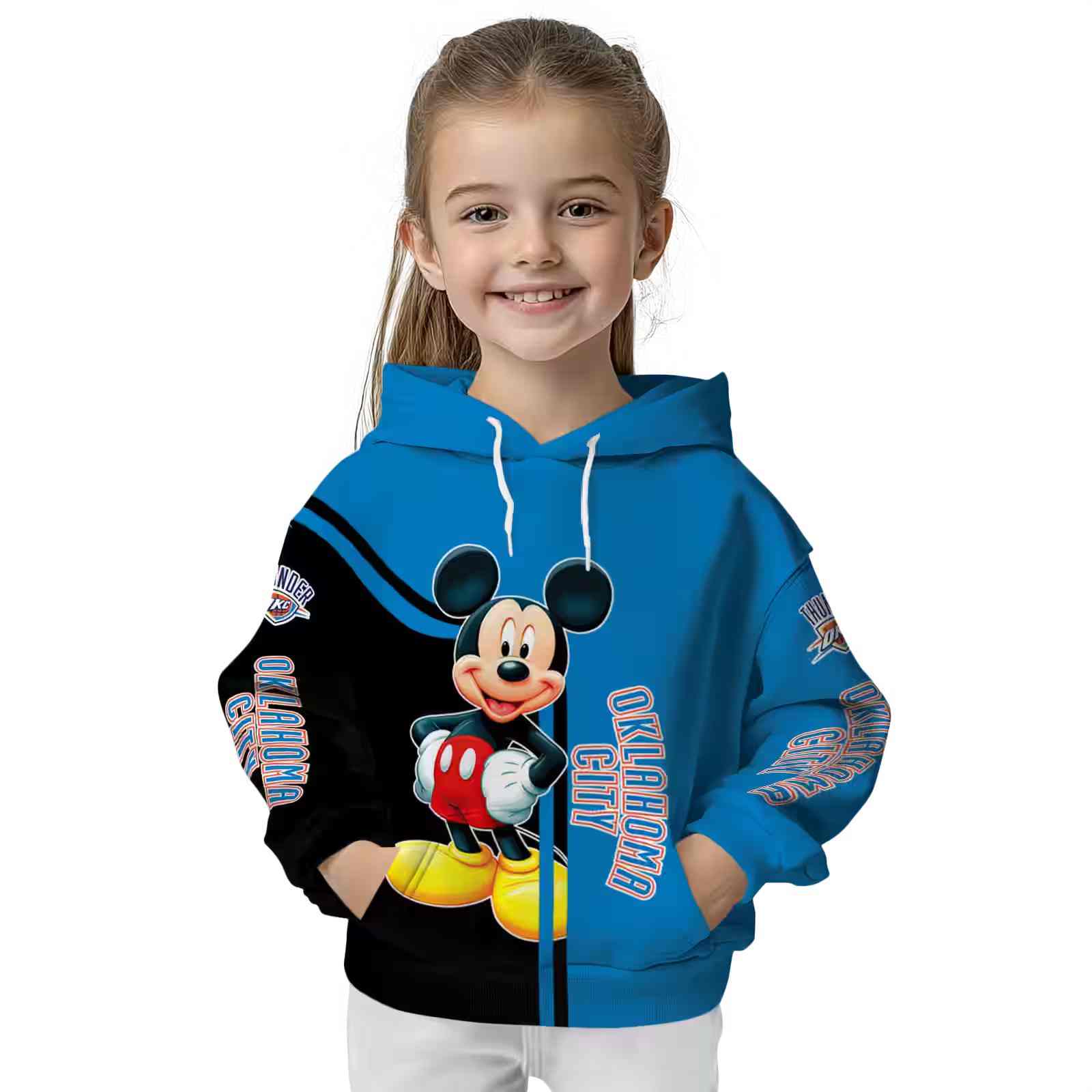 oklahoma city thunder mickey mouse blue black hoodie top rated