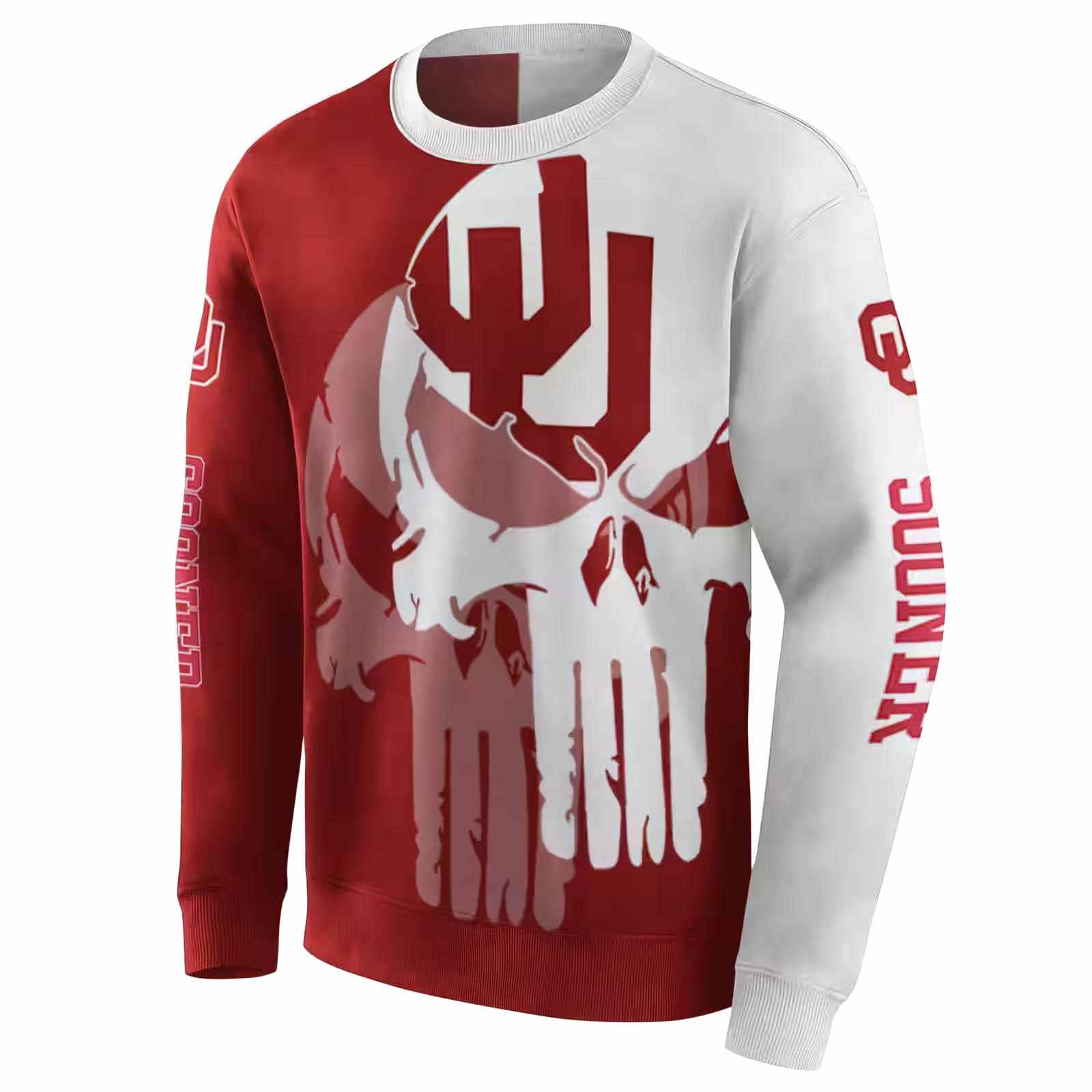 oklahoma sooners graphic punisher crimson white hoodie new arrival