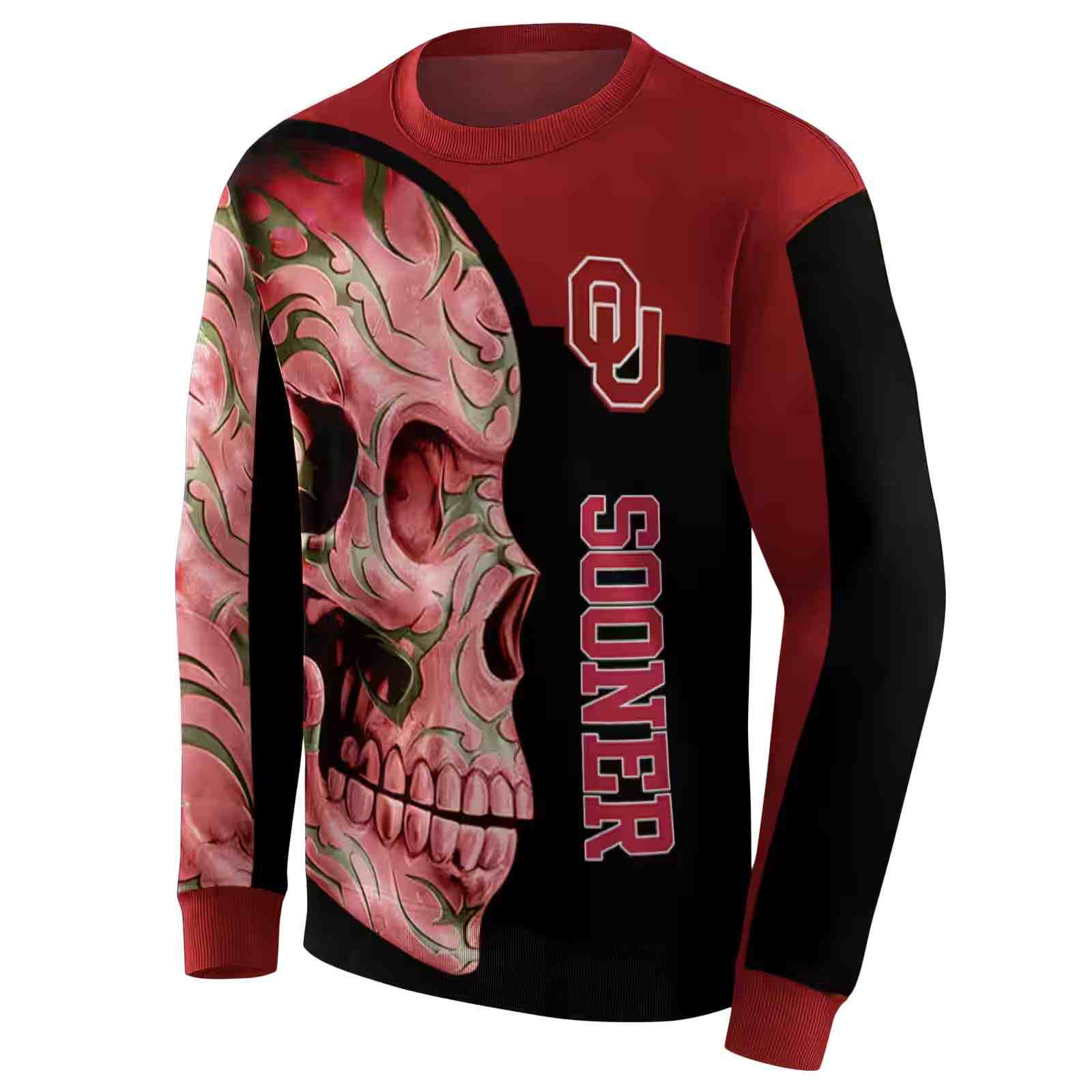 oklahoma sooners skull motif crimson black hoodie new arrival