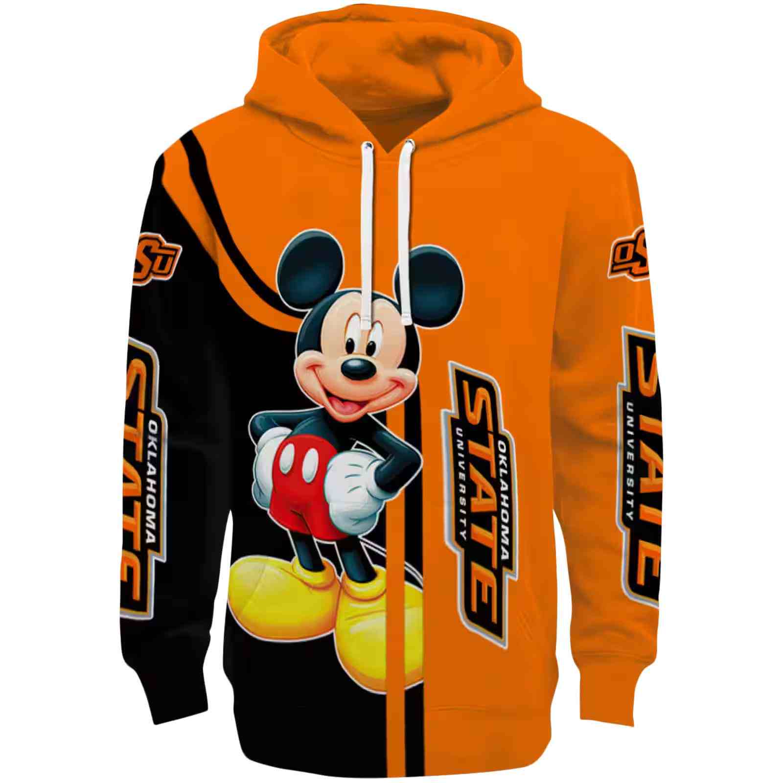 Oklahoma State Cowboys Mickey Mouse Orange Black Hoodie