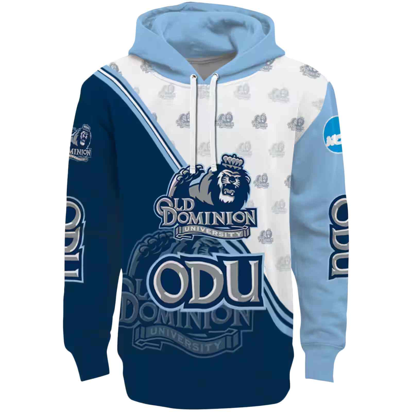 Old Dominion Monarchs Diagonal Stripe Blue White Hoodie