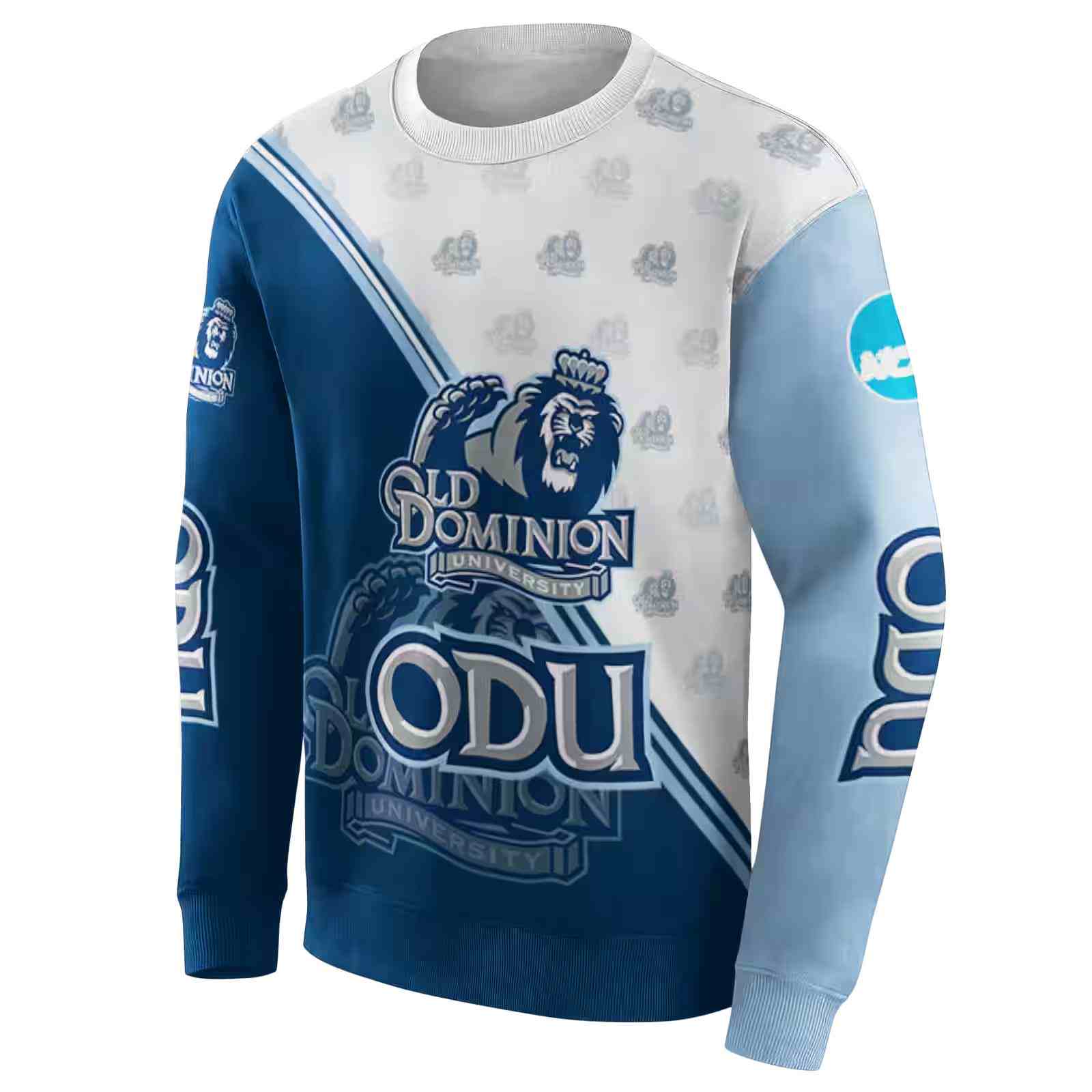 old dominion monarchs diagonal stripe blue white hoodie new arrival