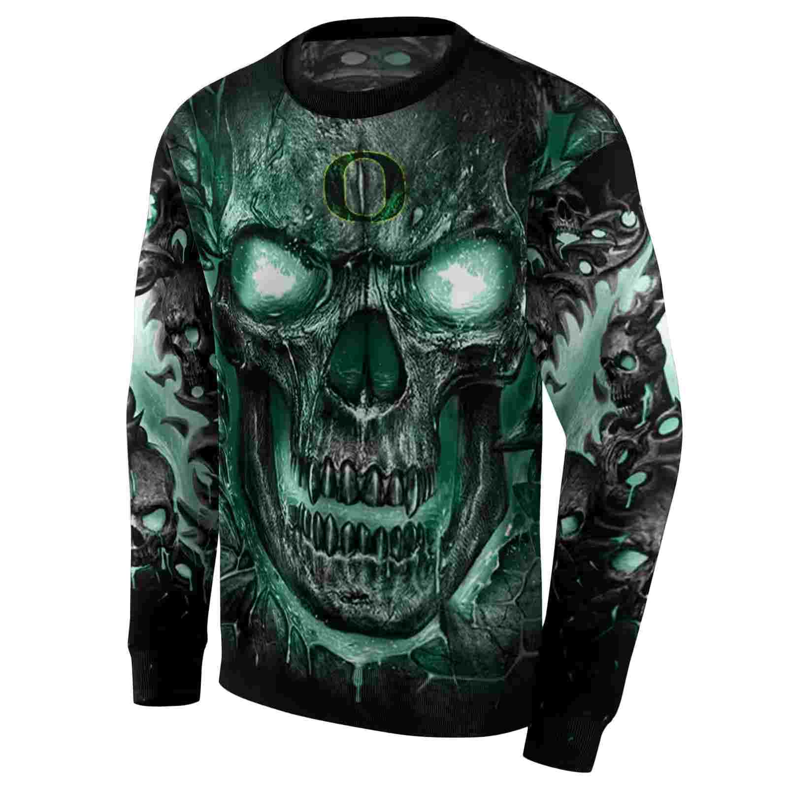 oregon ducks demonic skull green black hoodie new arrival