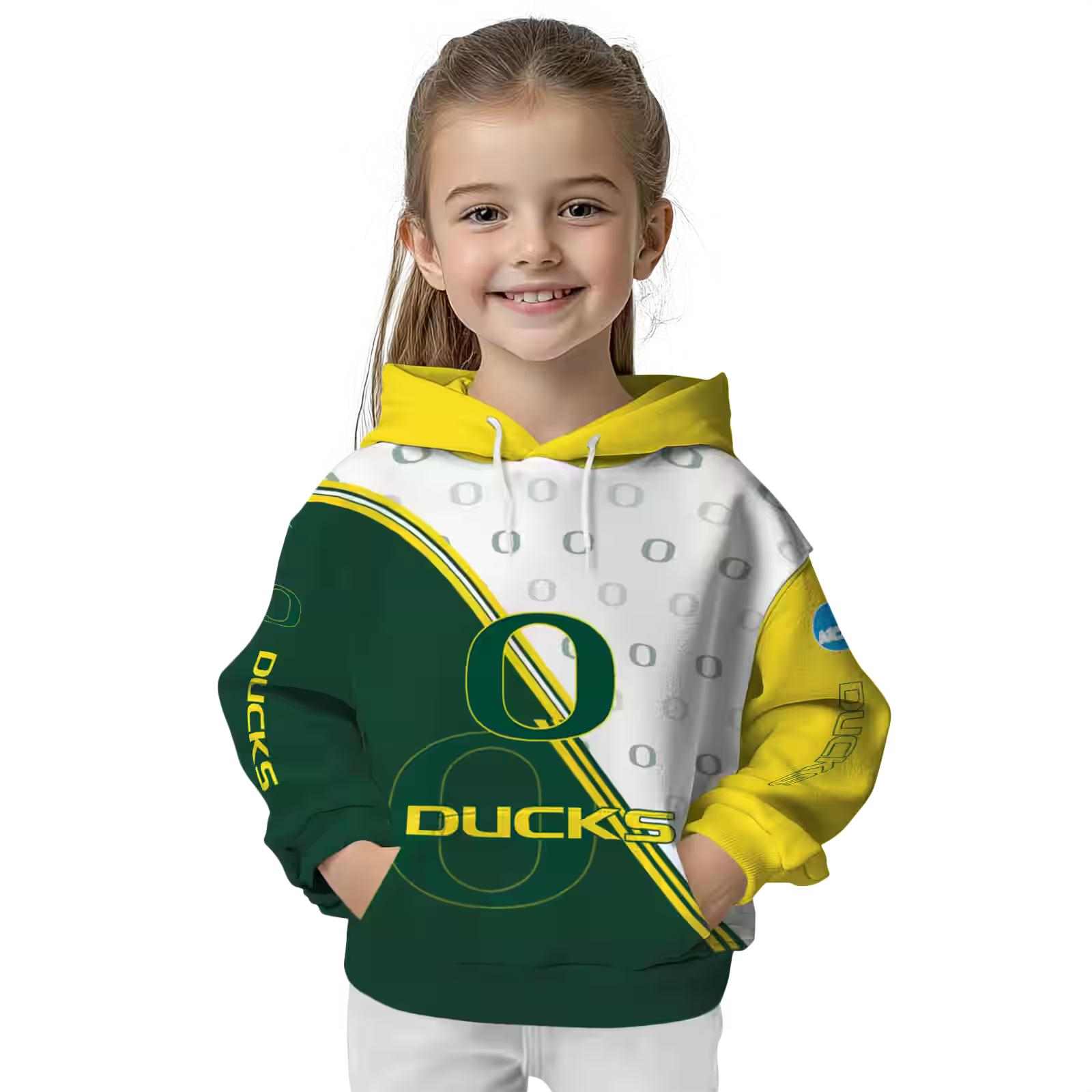 oregon ducks diagonal stripe green white hoodie top rated