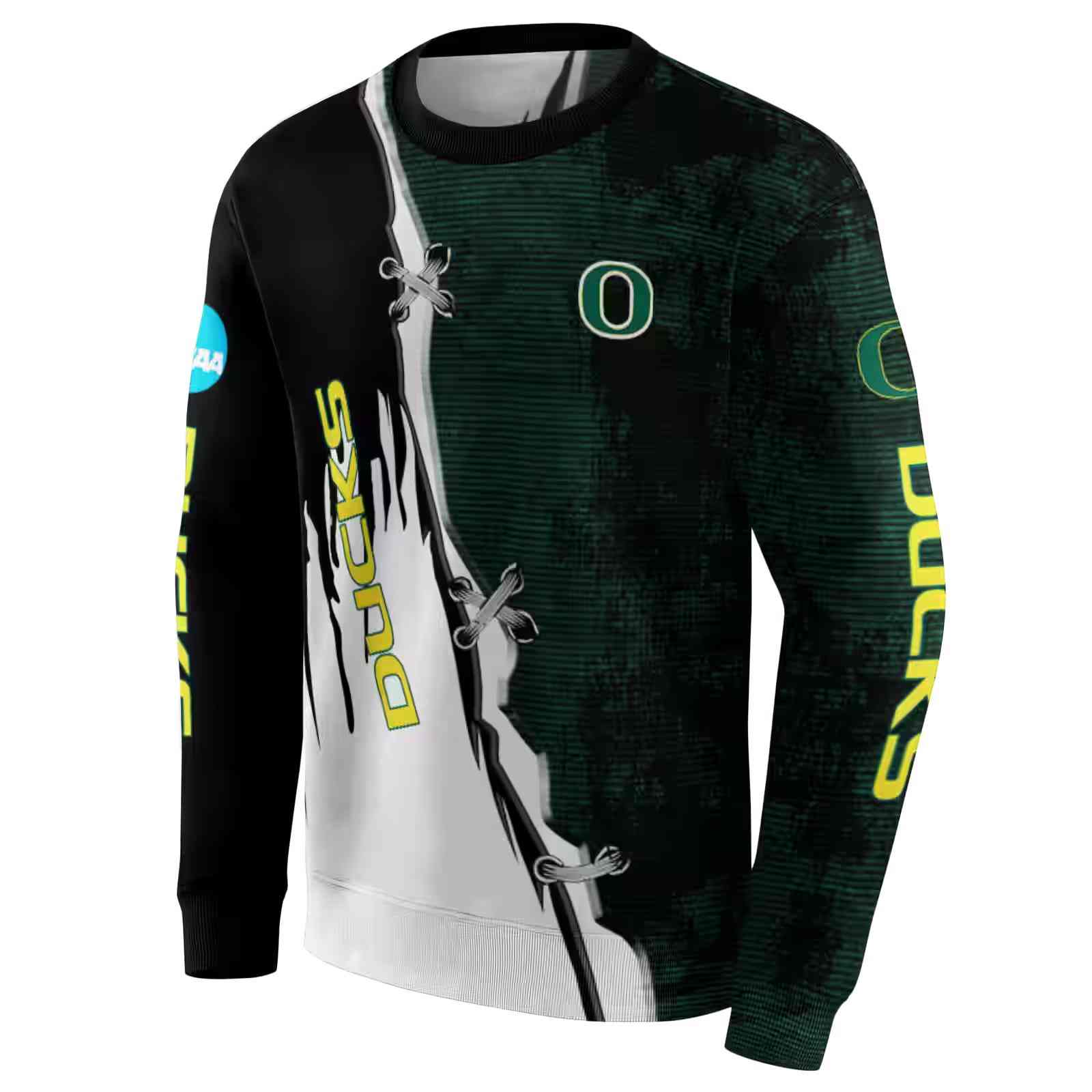 oregon ducks ripped pattern green black white hoodie new arrival