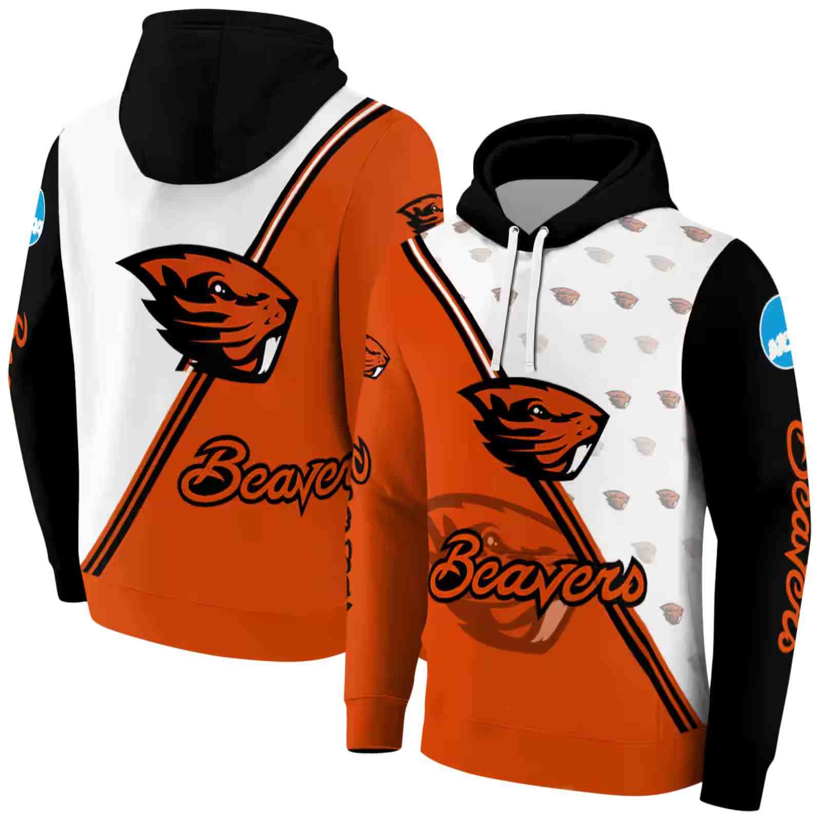 oregon state beavers diagonal stripe orange white hoodie fashion forward